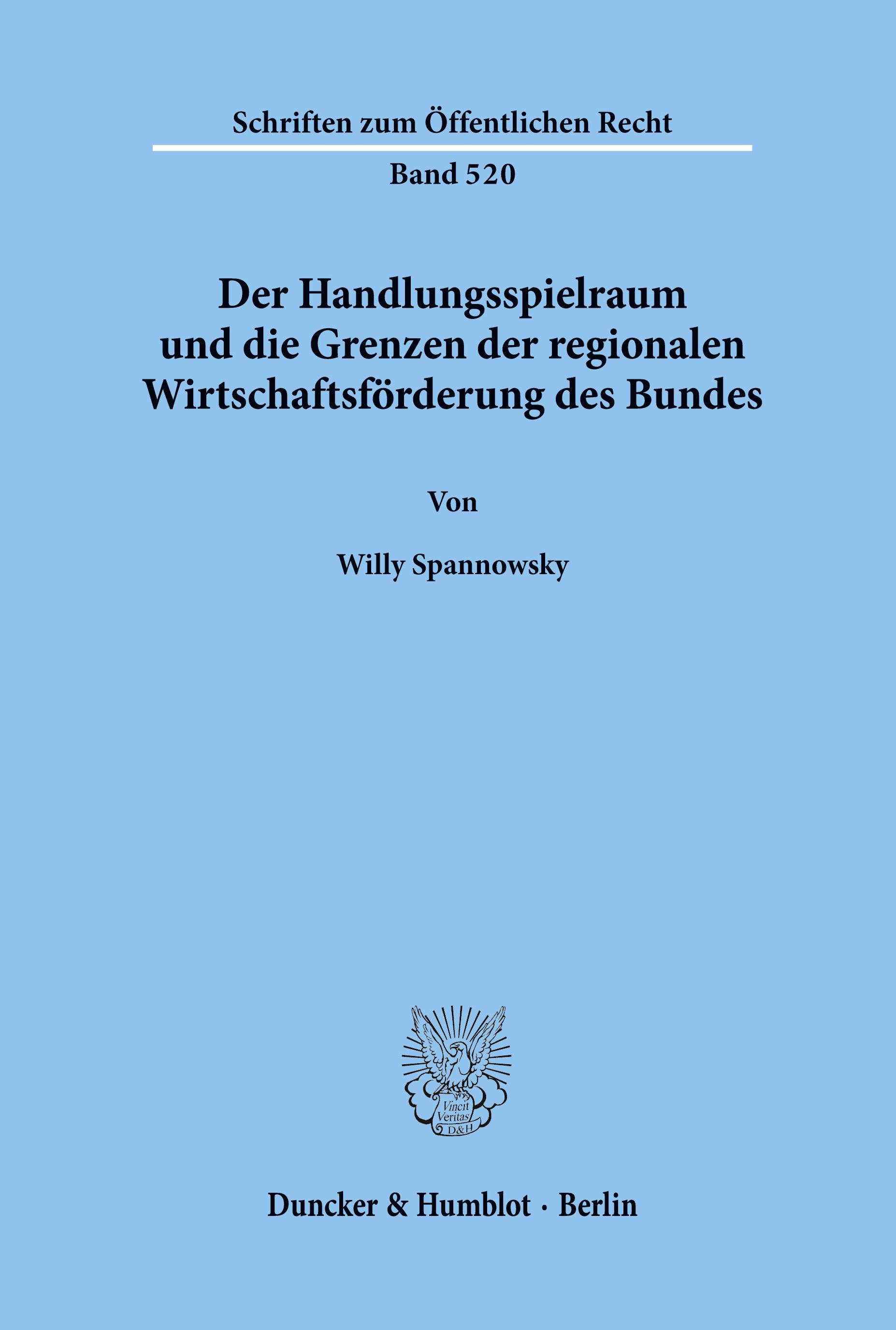 Der Handlungsspielraum und die Grenzen der regionalen Wirtschaftsförderung des Bundes.