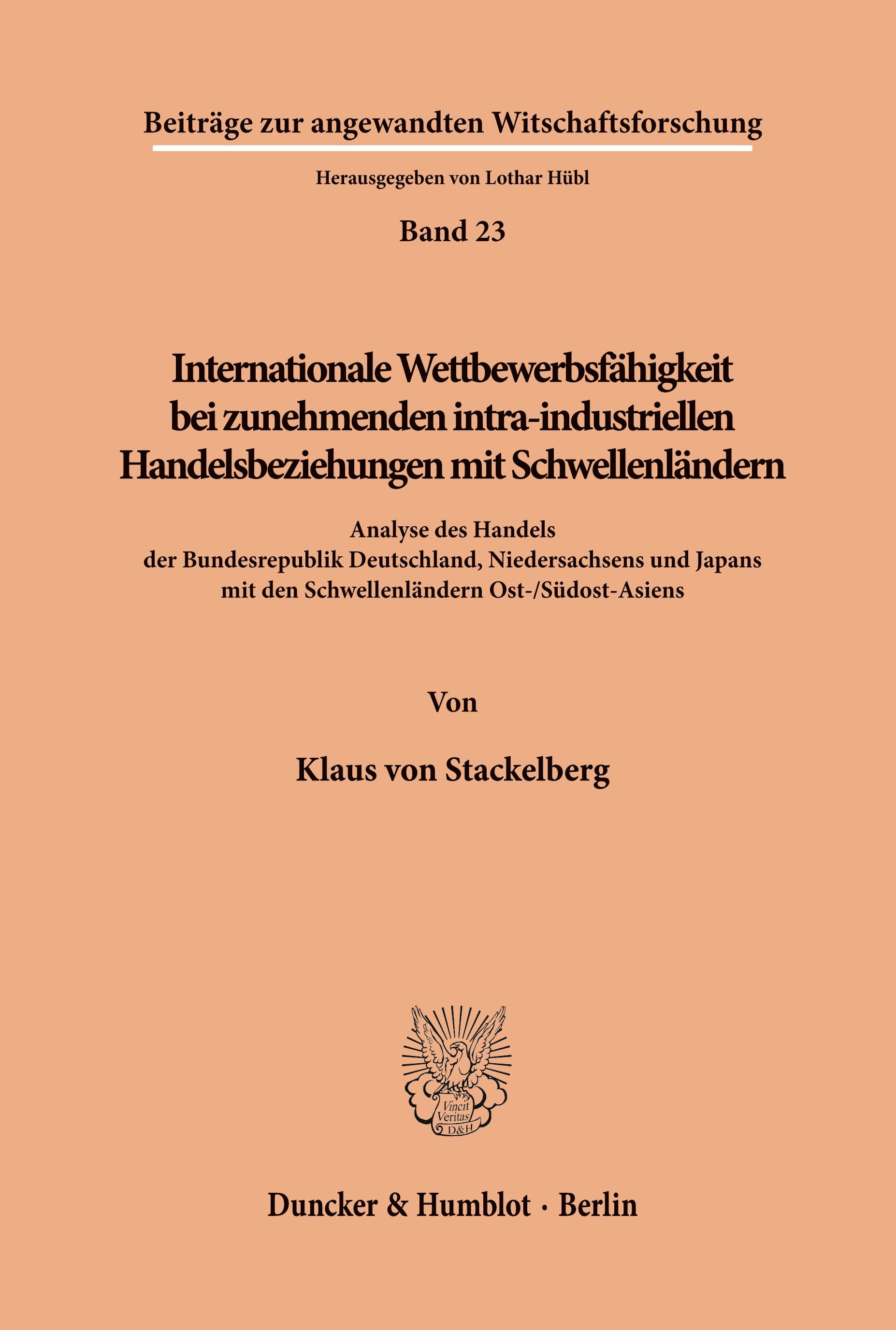 Internationale Wettbewerbsfähigkeit bei zunehmenden intra-industriellen Handelsbeziehungen mit Schwellenländern.