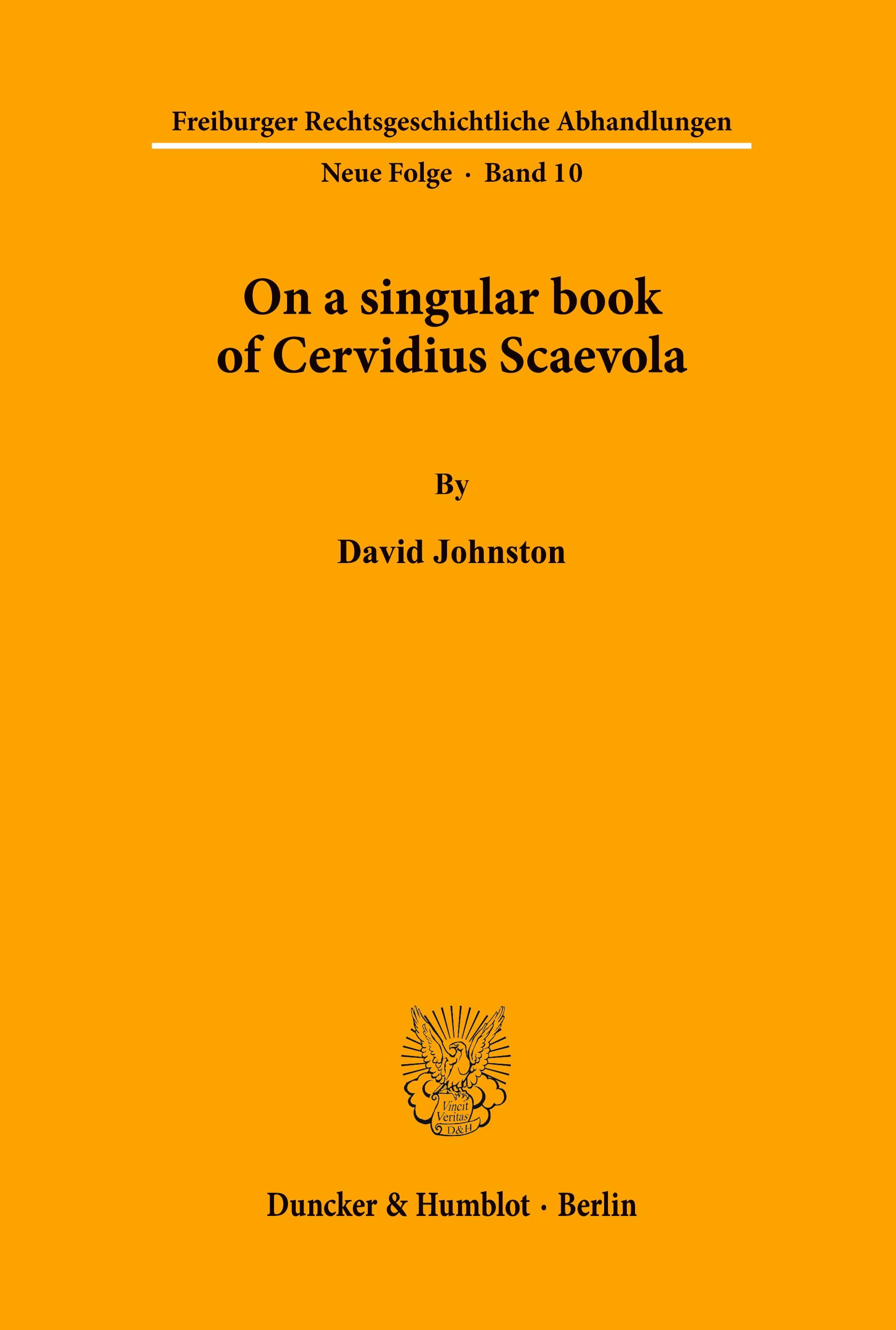 On a singular book of Cervidius Scaevola.