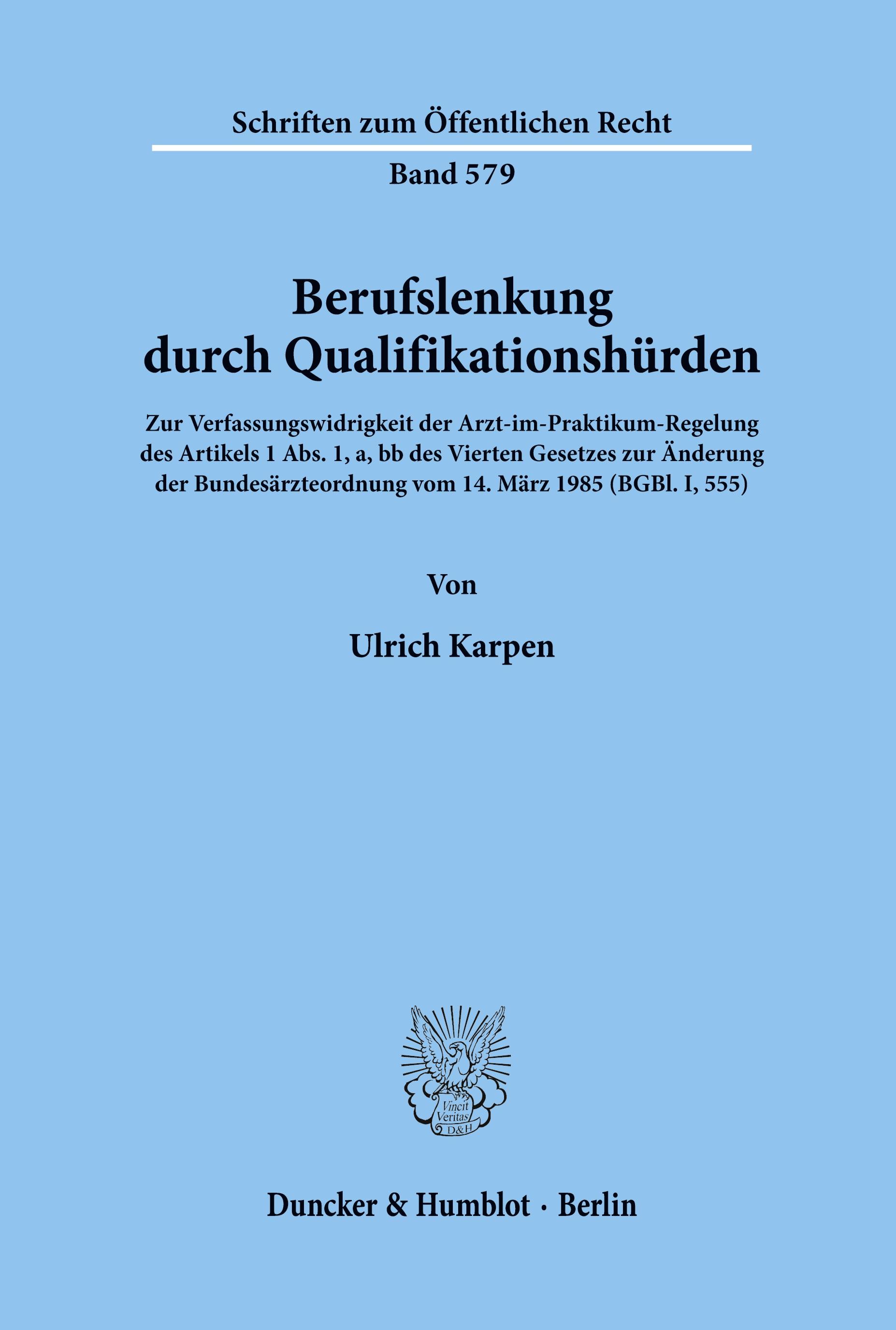 Berufslenkung durch Qualifikationshürden.