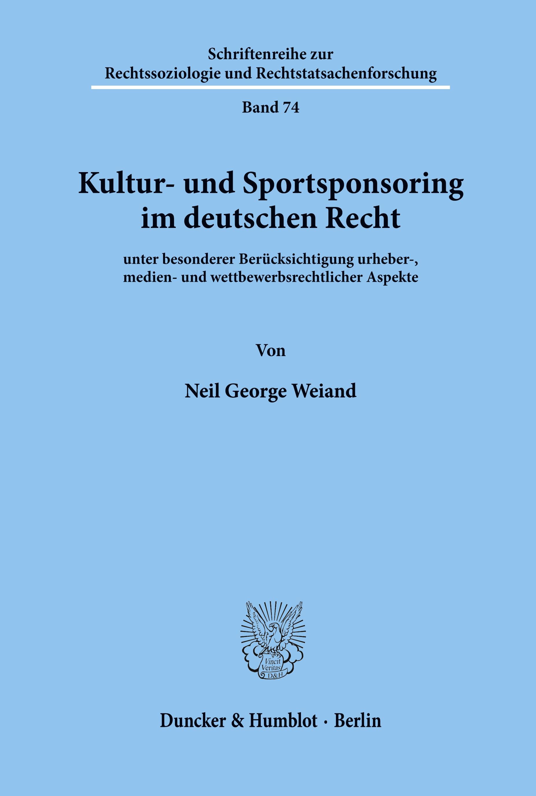 Kultur- und Sportsponsoring im deutschen Recht.