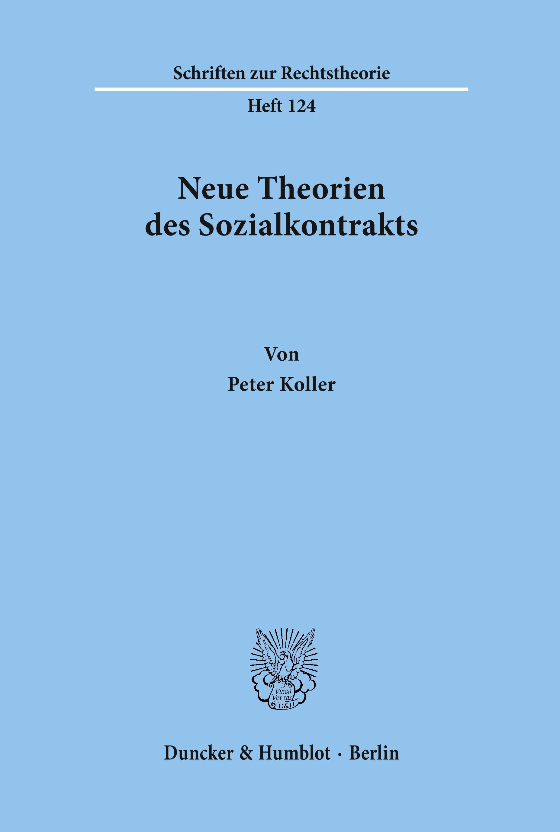 Neue Theorien des Sozialkontrakts.