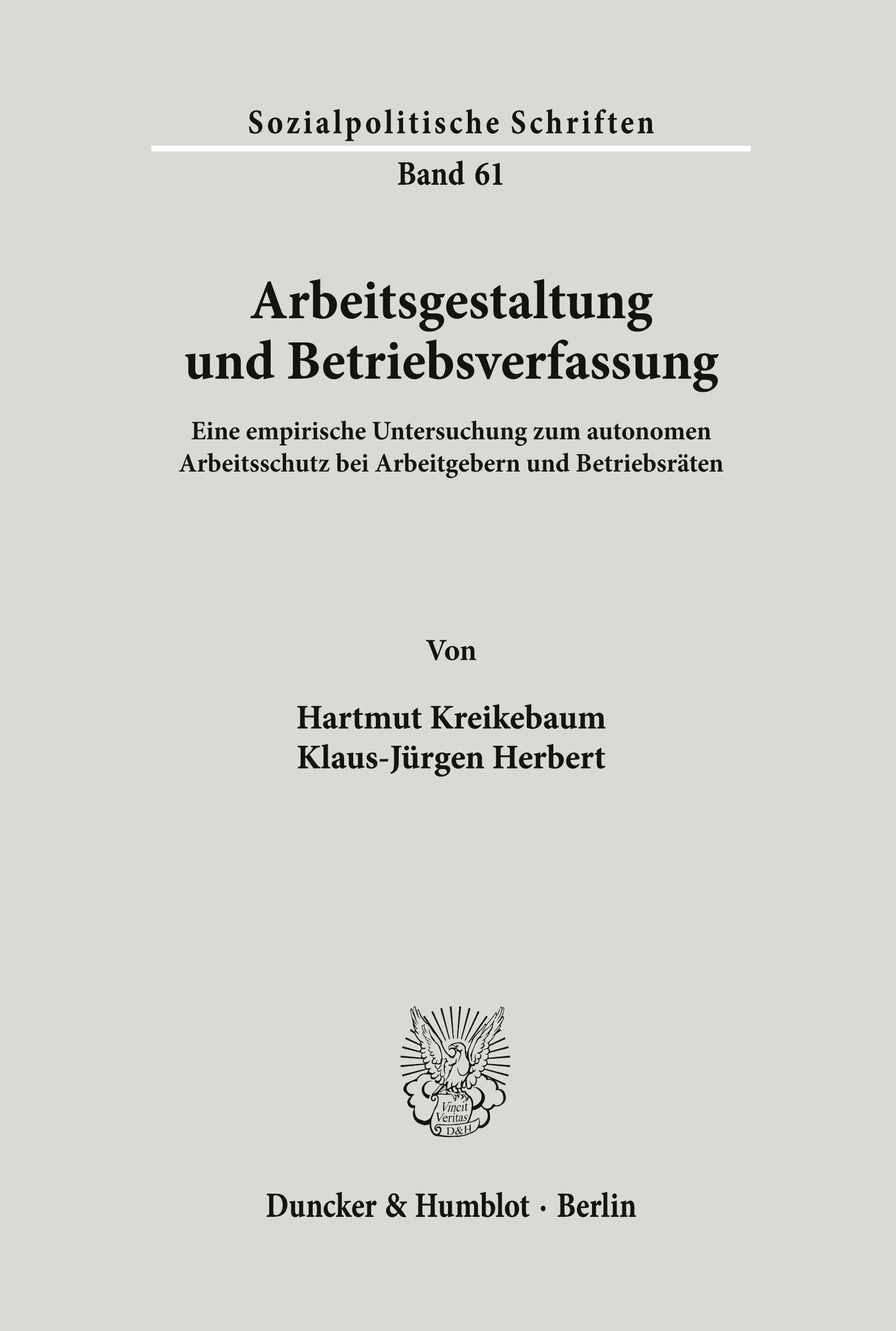 Arbeitsgestaltung und Betriebsverfassung.