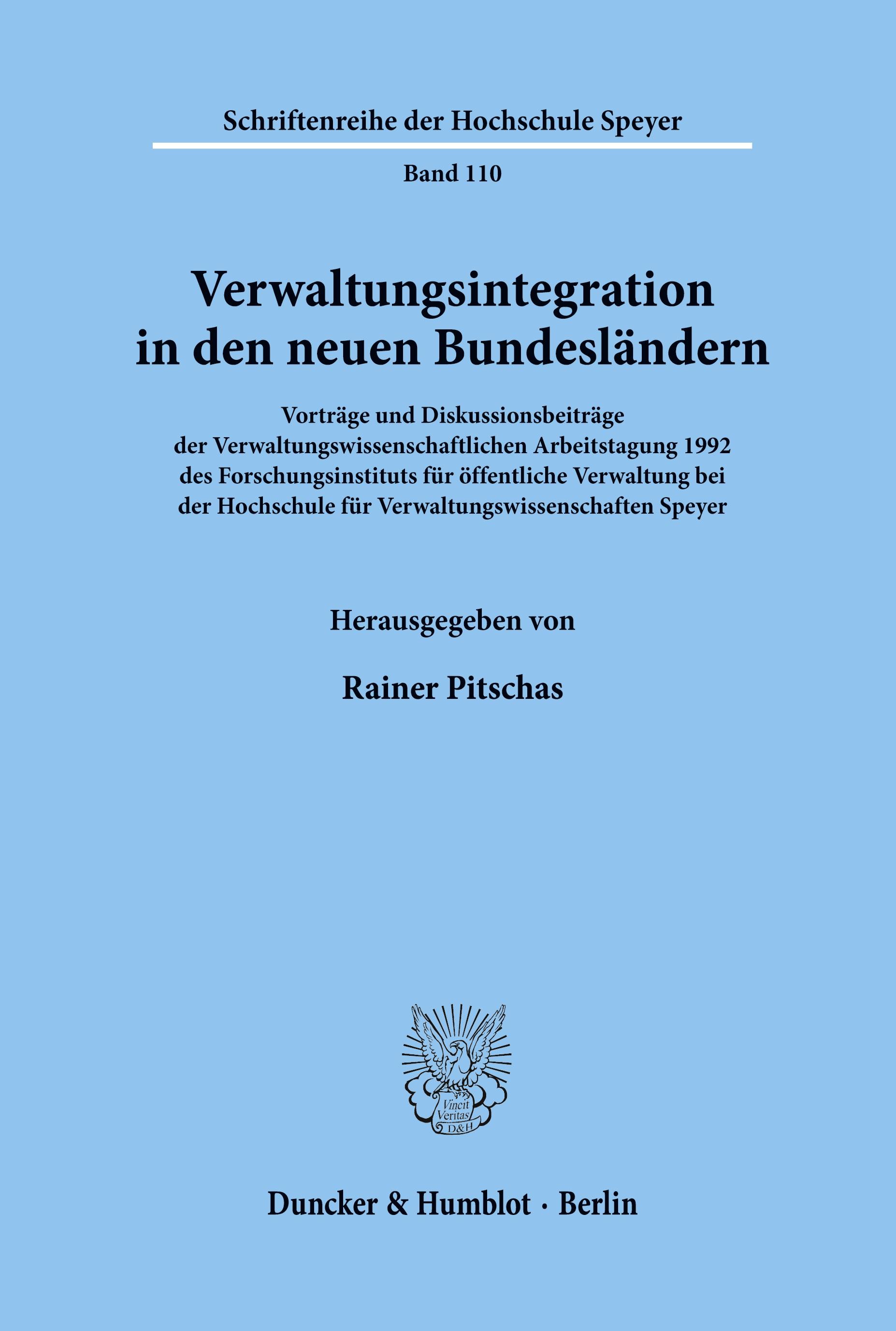 Verwaltungsintegration in den neuen Bundesländern.