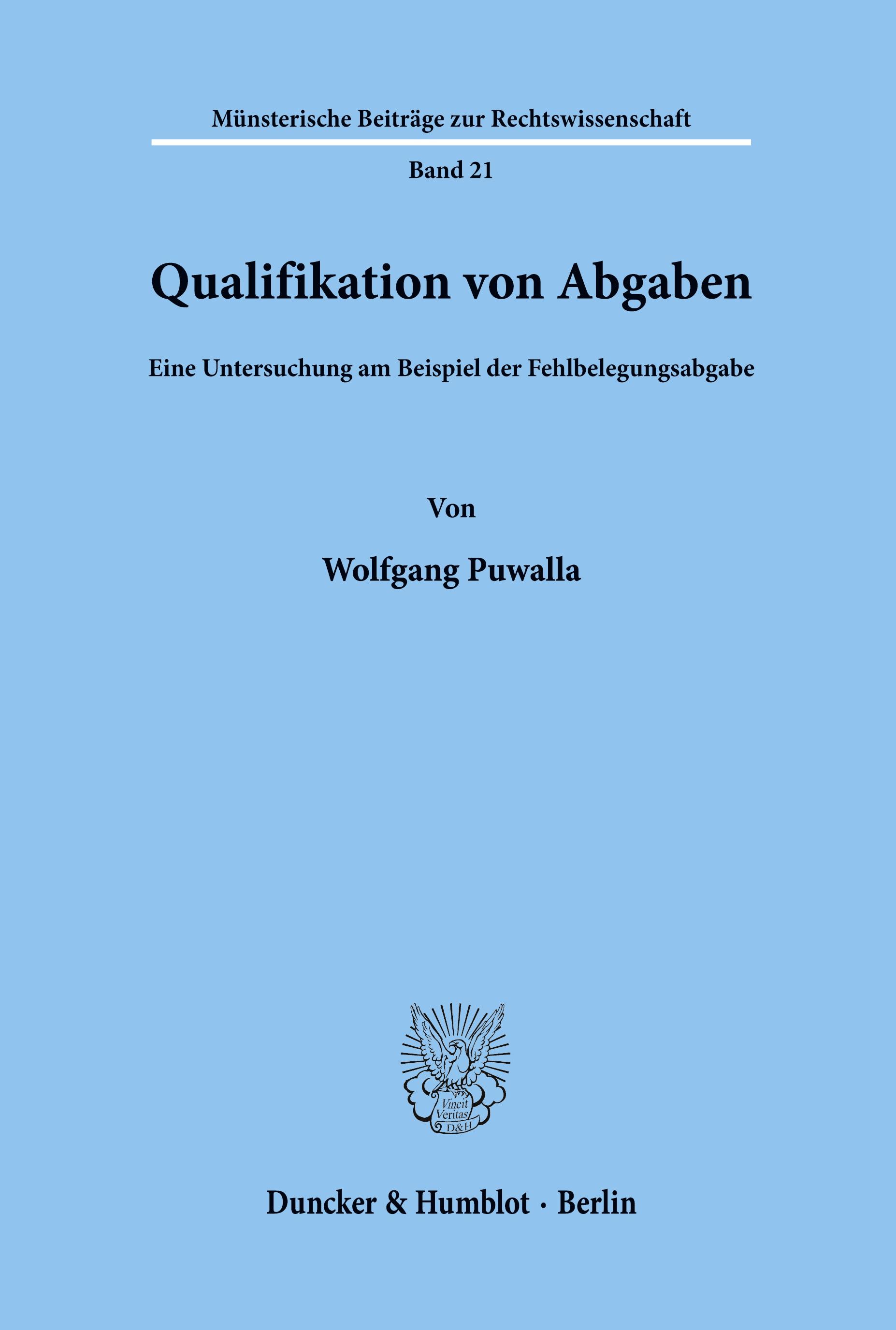 Qualifikation von Abgaben.