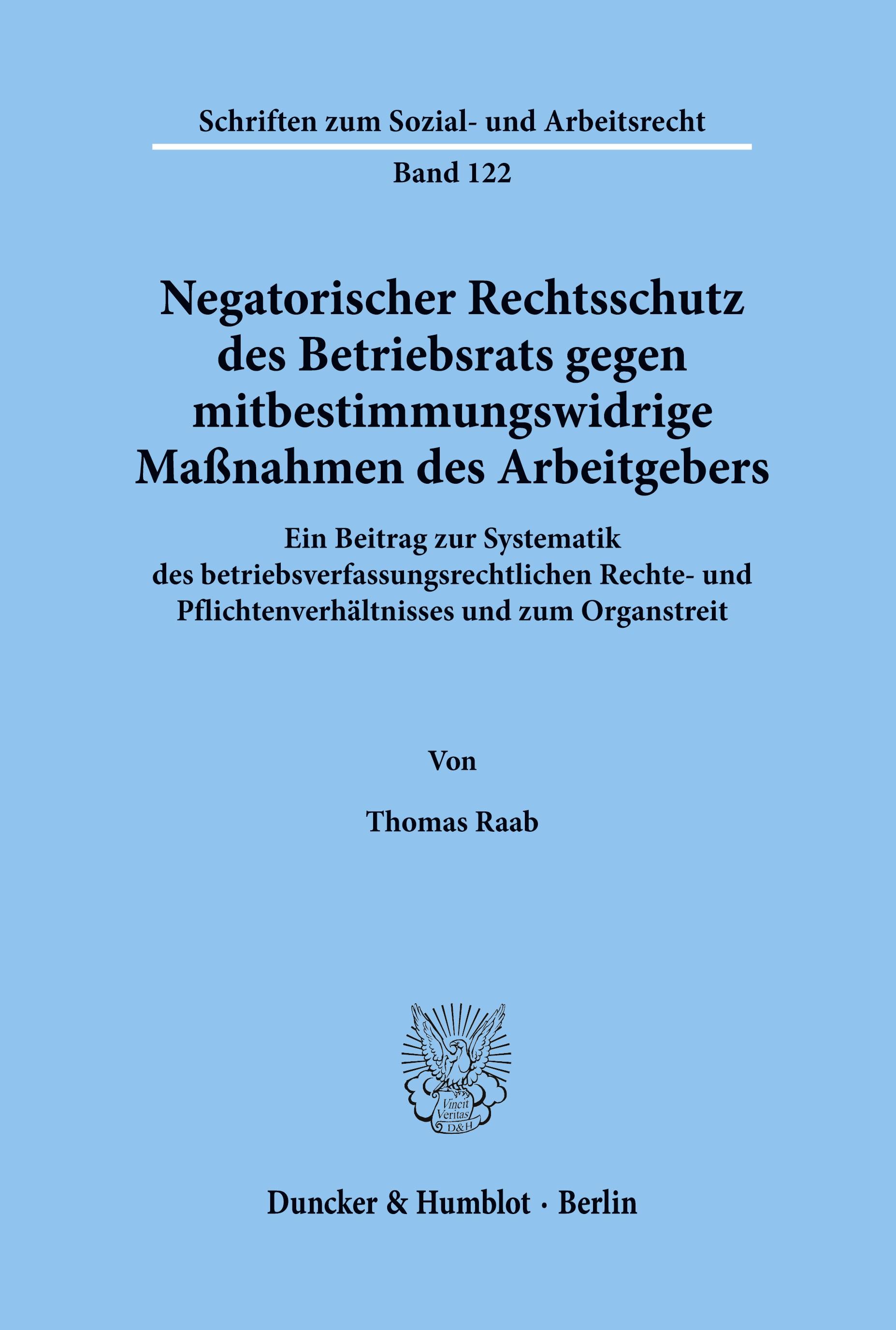 Negatorischer Rechtsschutz des Betriebsrats gegen mitbestimmungswidrige Maßnahmen des Arbeitgebers.