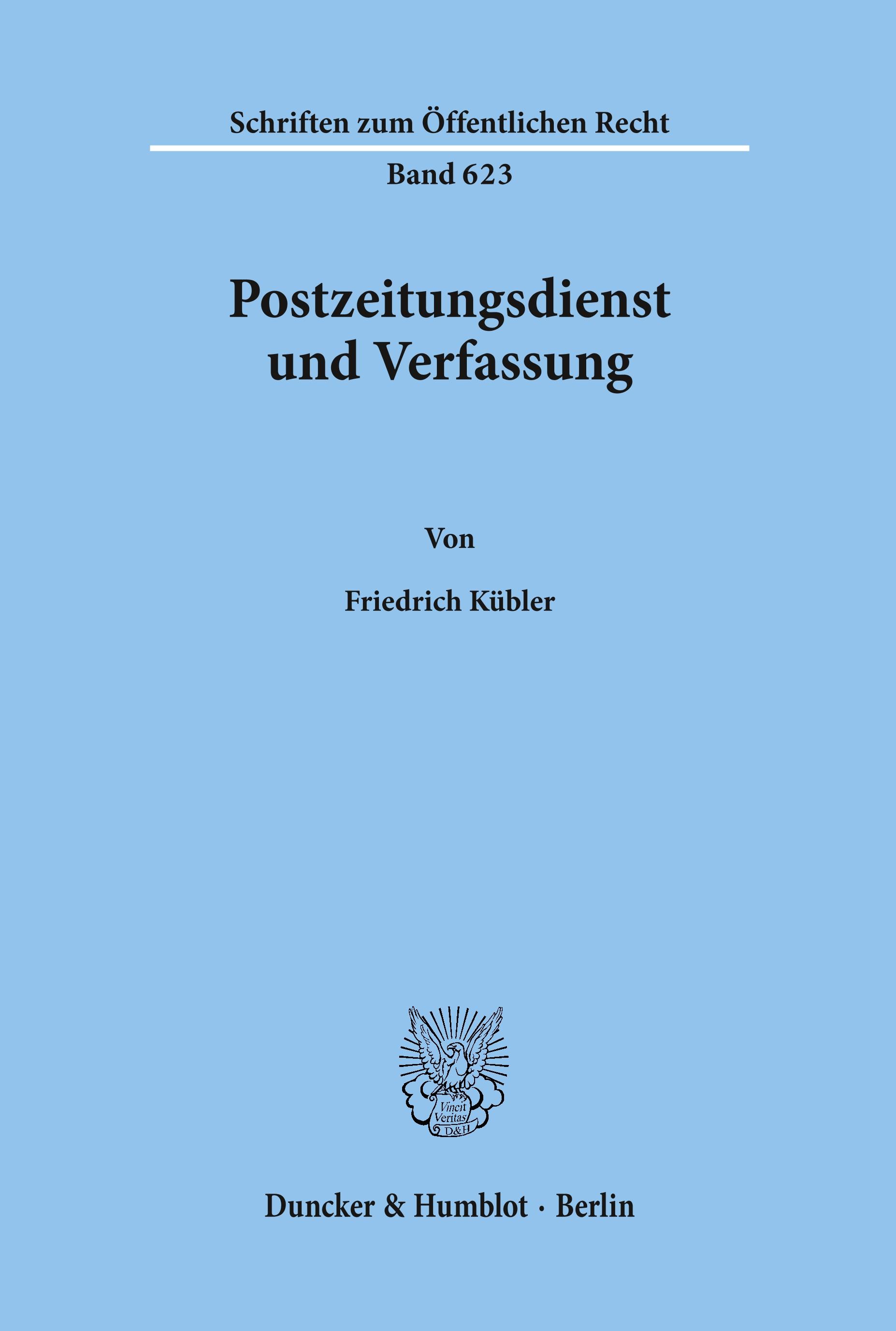 Postzeitungsdienst und Verfassung.