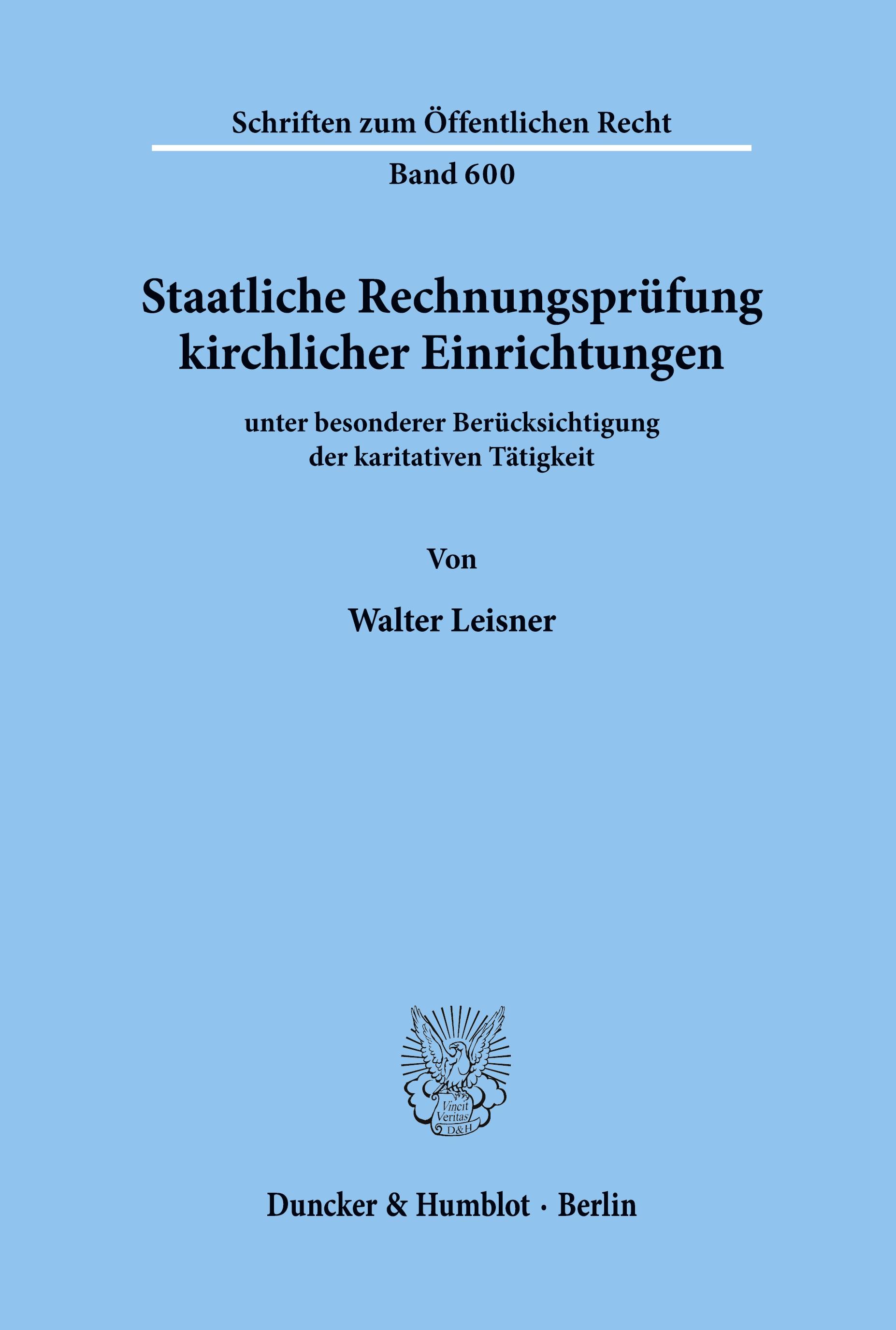 Staatliche Rechnungsprüfung kirchlicher Einrichtungen,