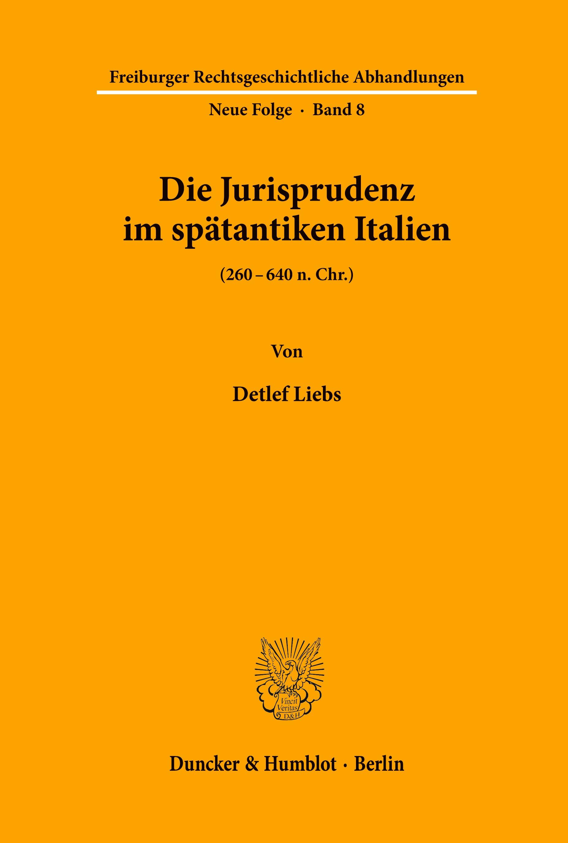 Die Jurisprudenz im spätantiken Italien.