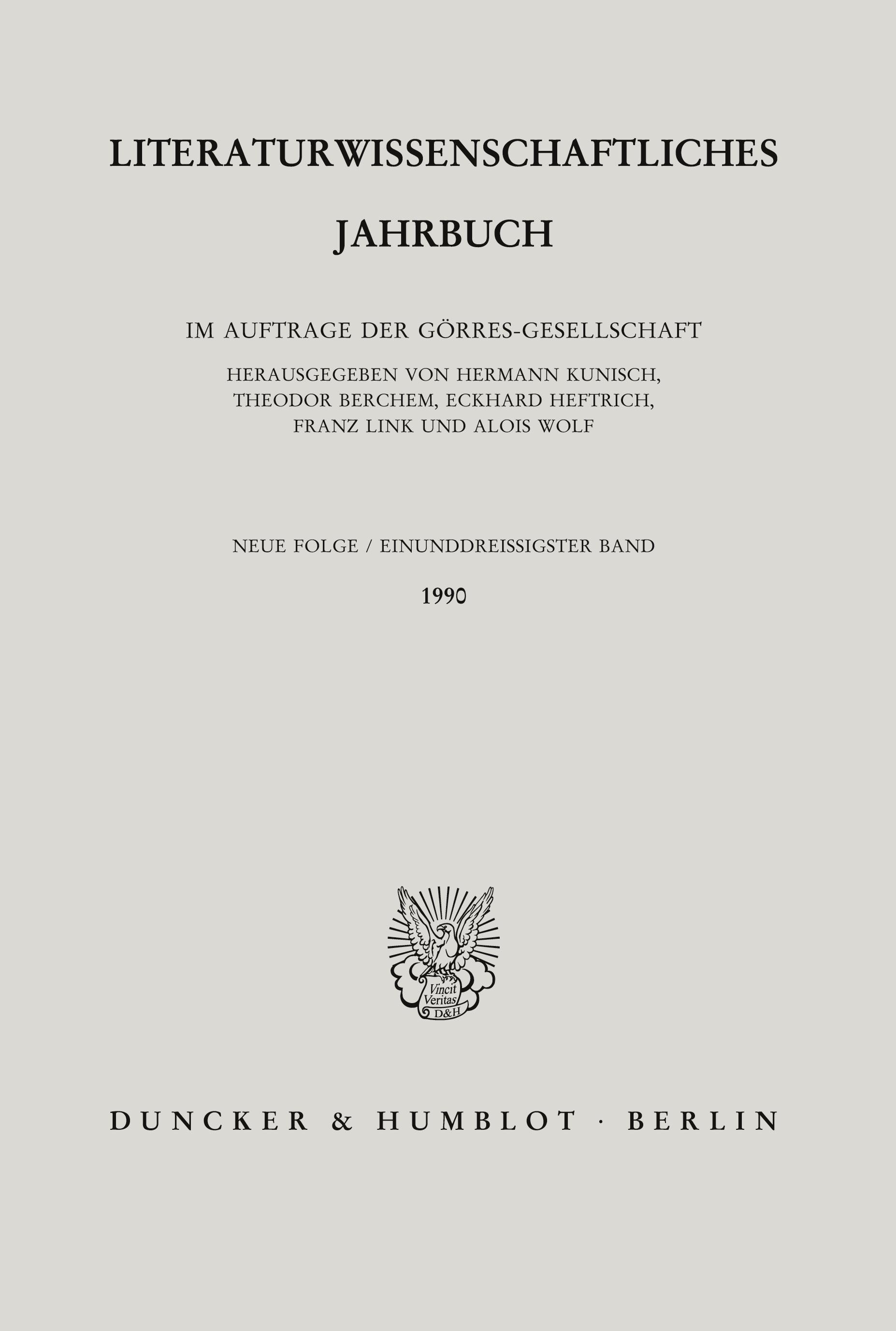 Literaturwissenschaftliches Jahrbuch.