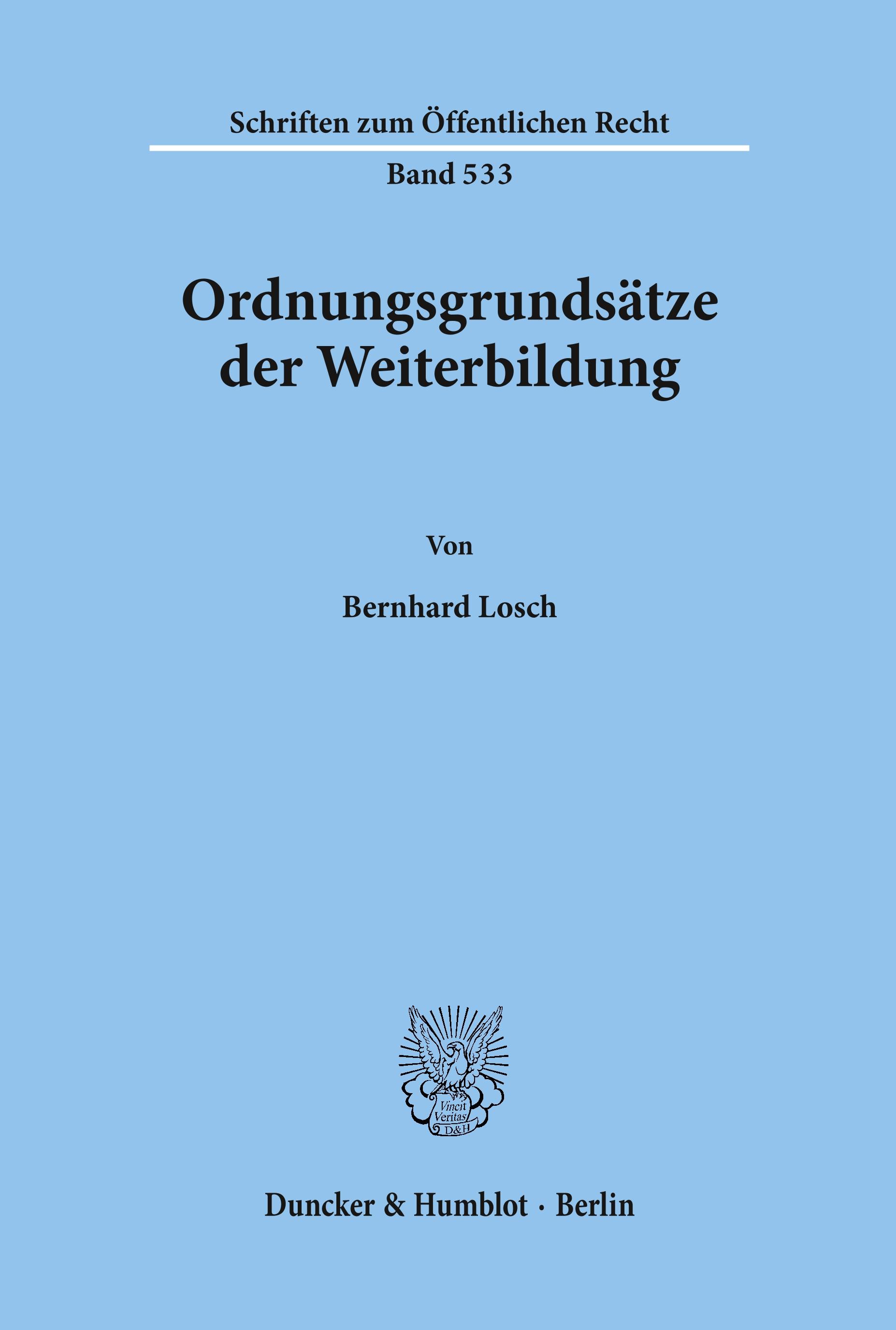 Ordnungsgrundsätze der Weiterbildung.