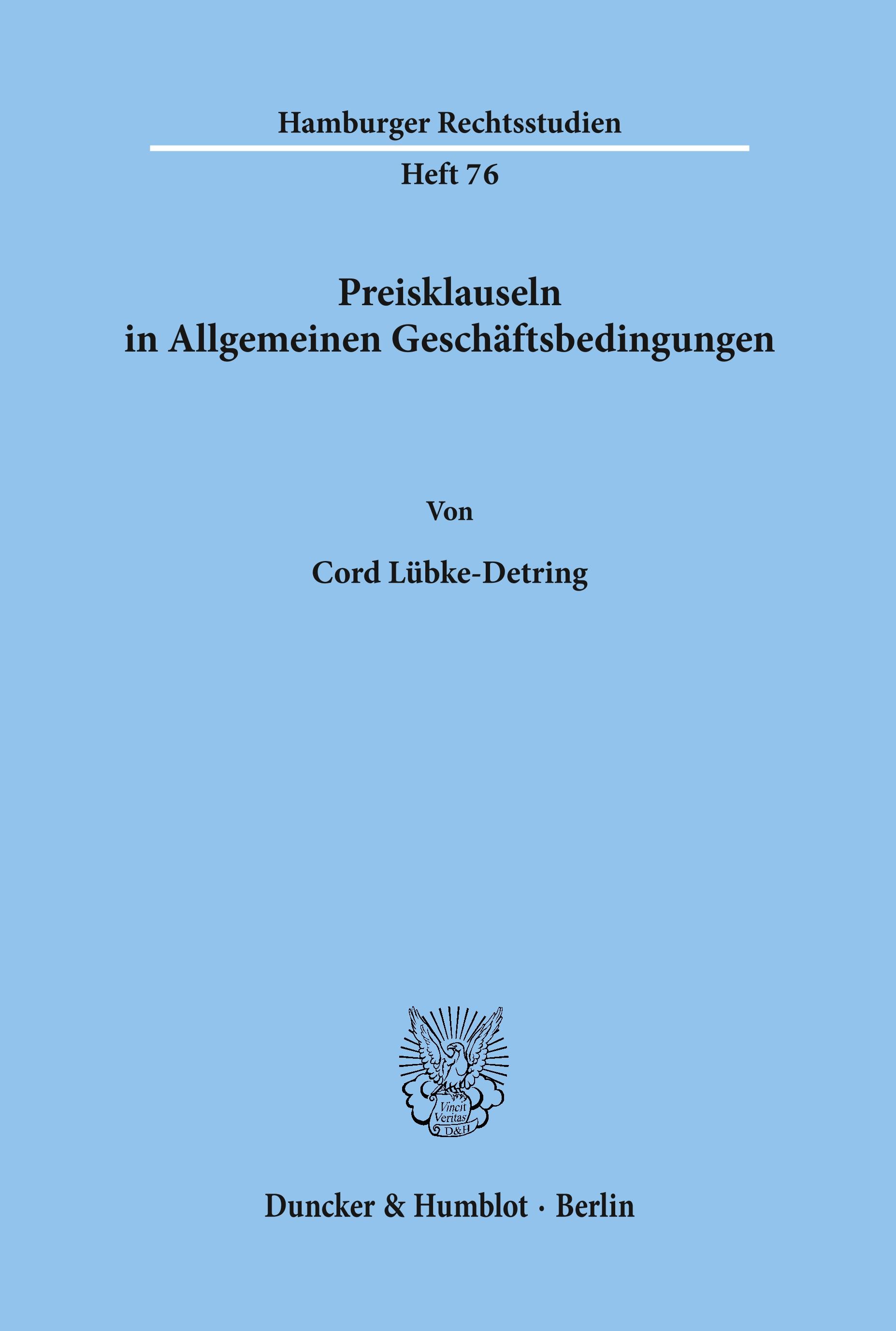 Preisklauseln in Allgemeinen Geschäftsbedingungen.