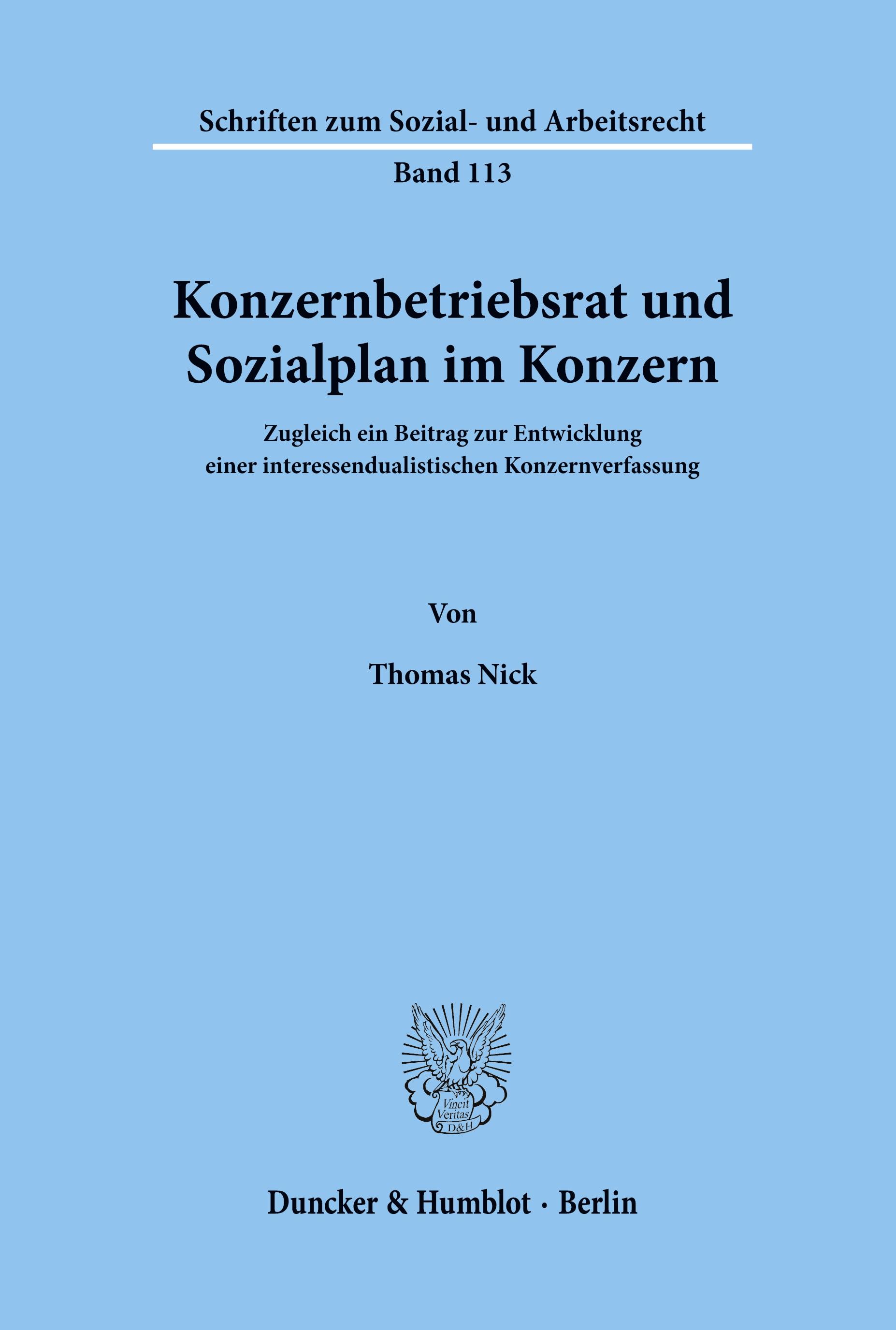 Konzernbetriebsrat und Sozialplan im Konzern.