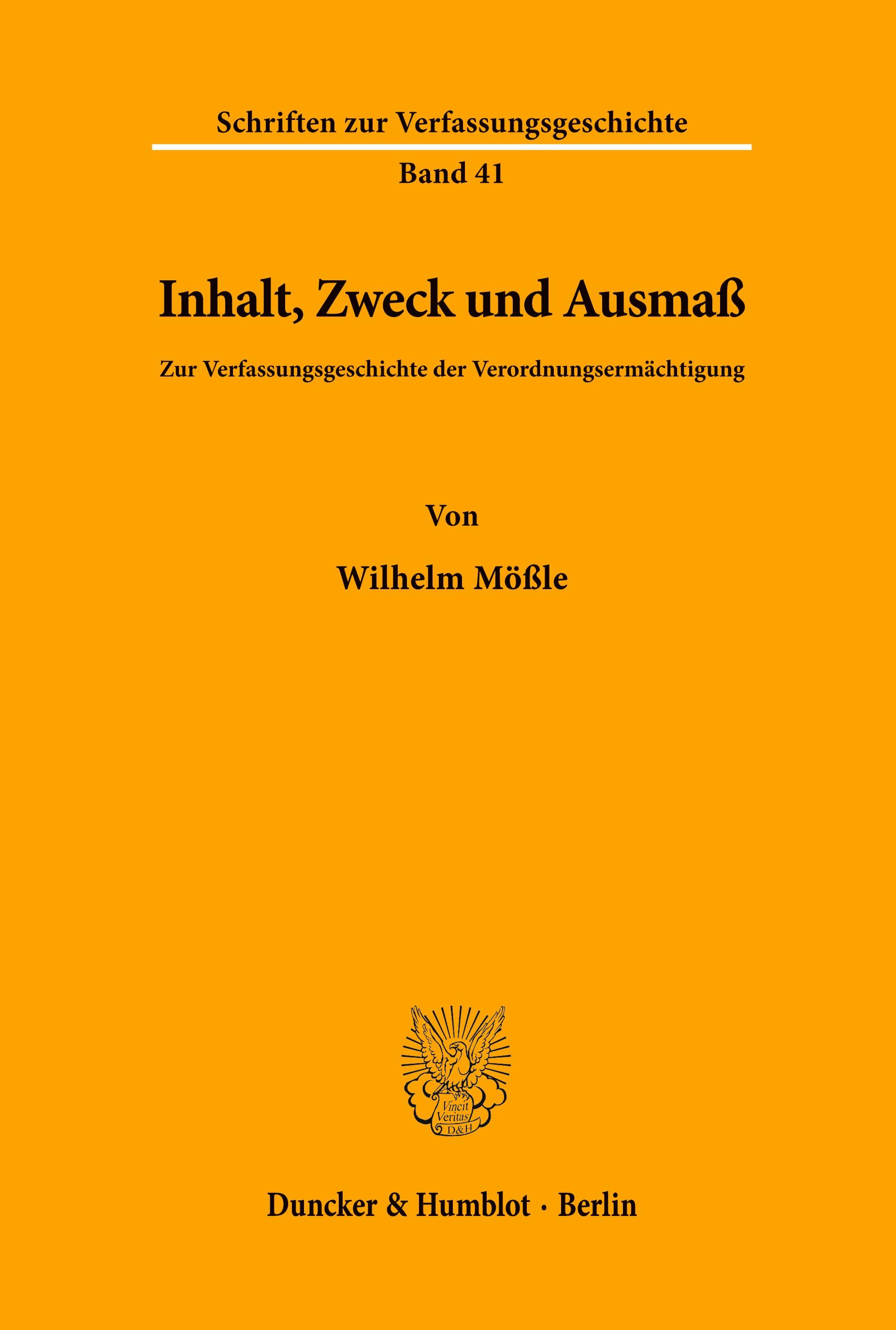 Inhalt, Zweck und Ausmaß.