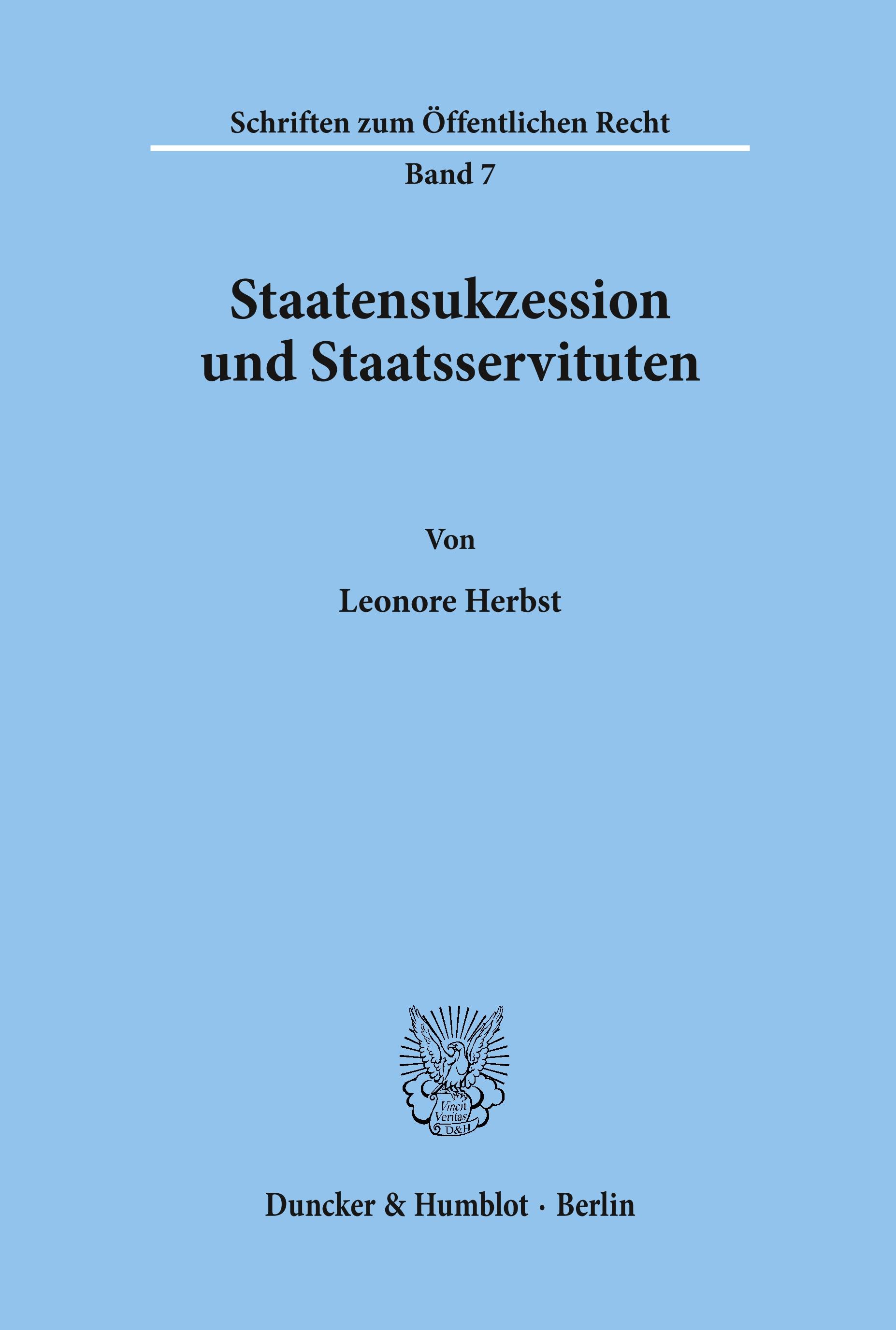 Staatensukzession und Staatsservituten.