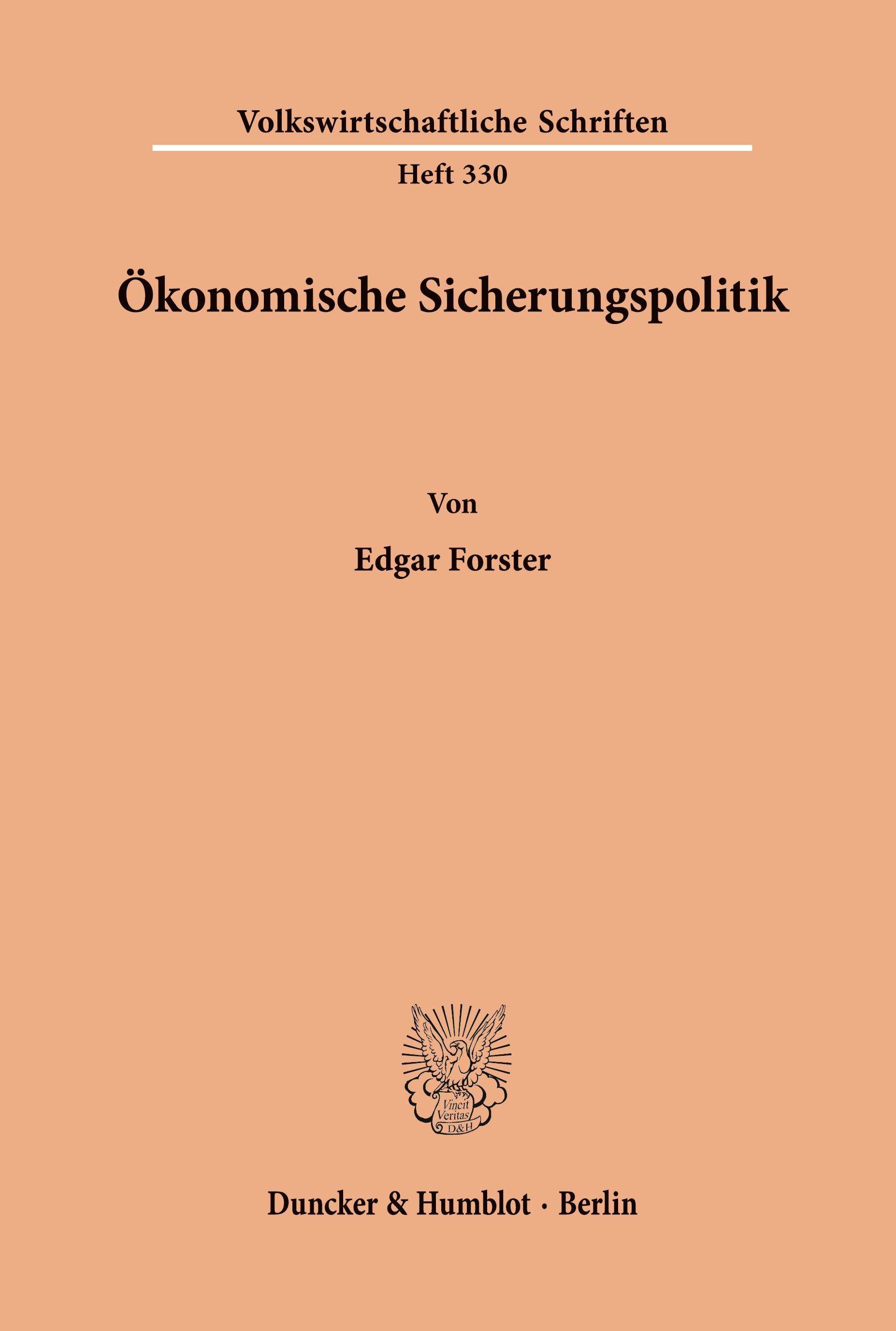 Ökonomische Sicherungspolitik.