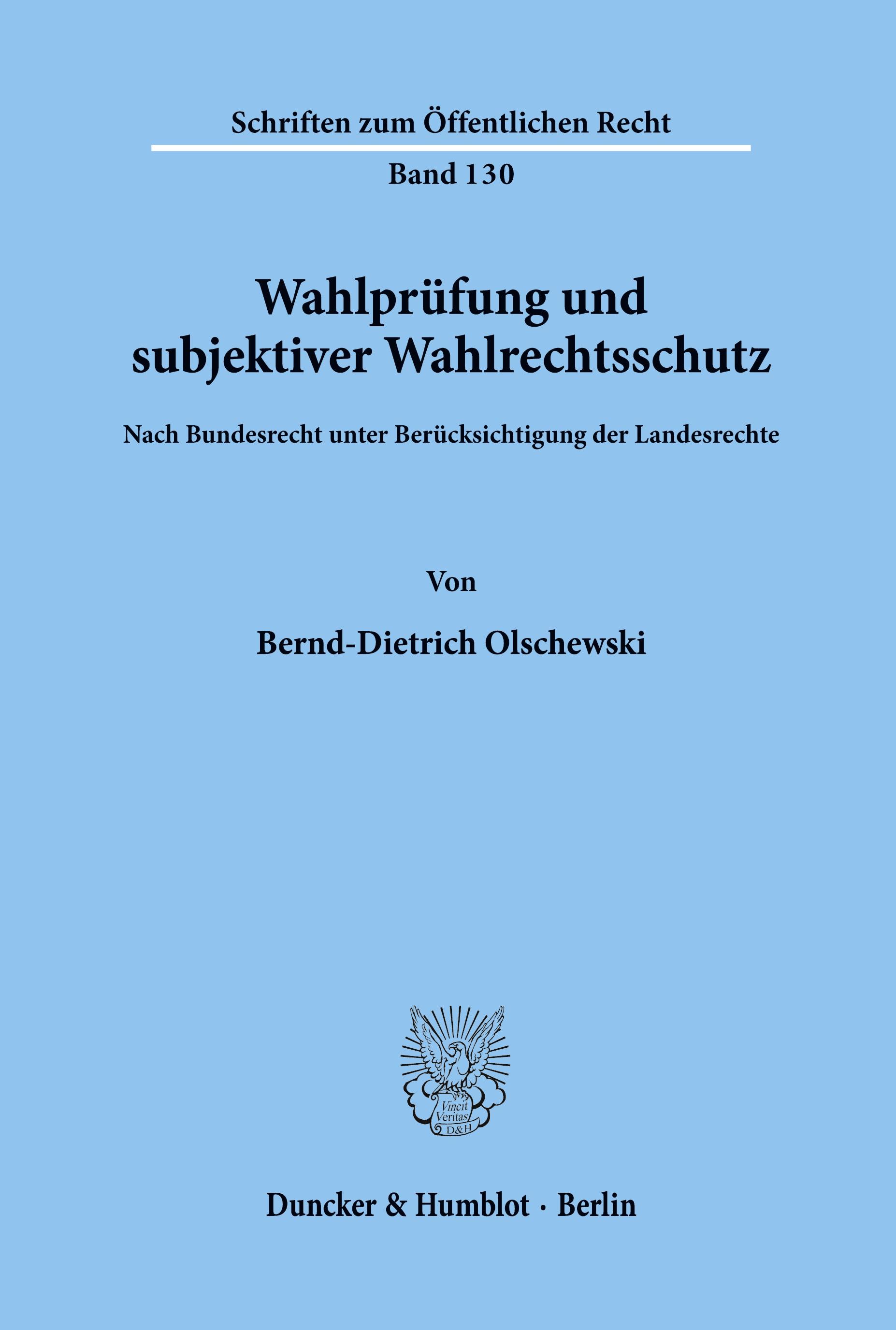 Wahlprüfung und subjektiver Wahlrechtsschutz.