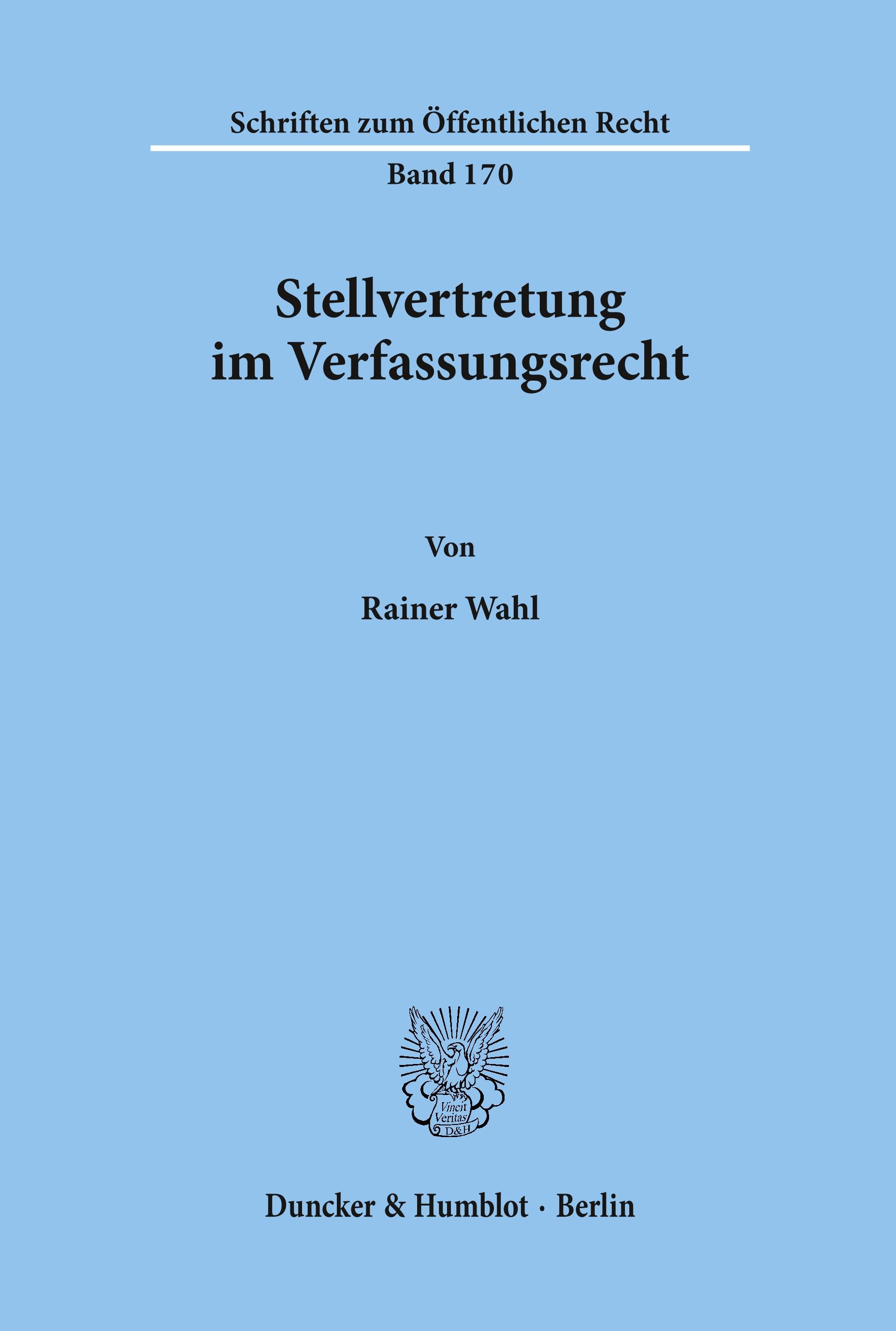 Stellvertretung im Verfassungsrecht.