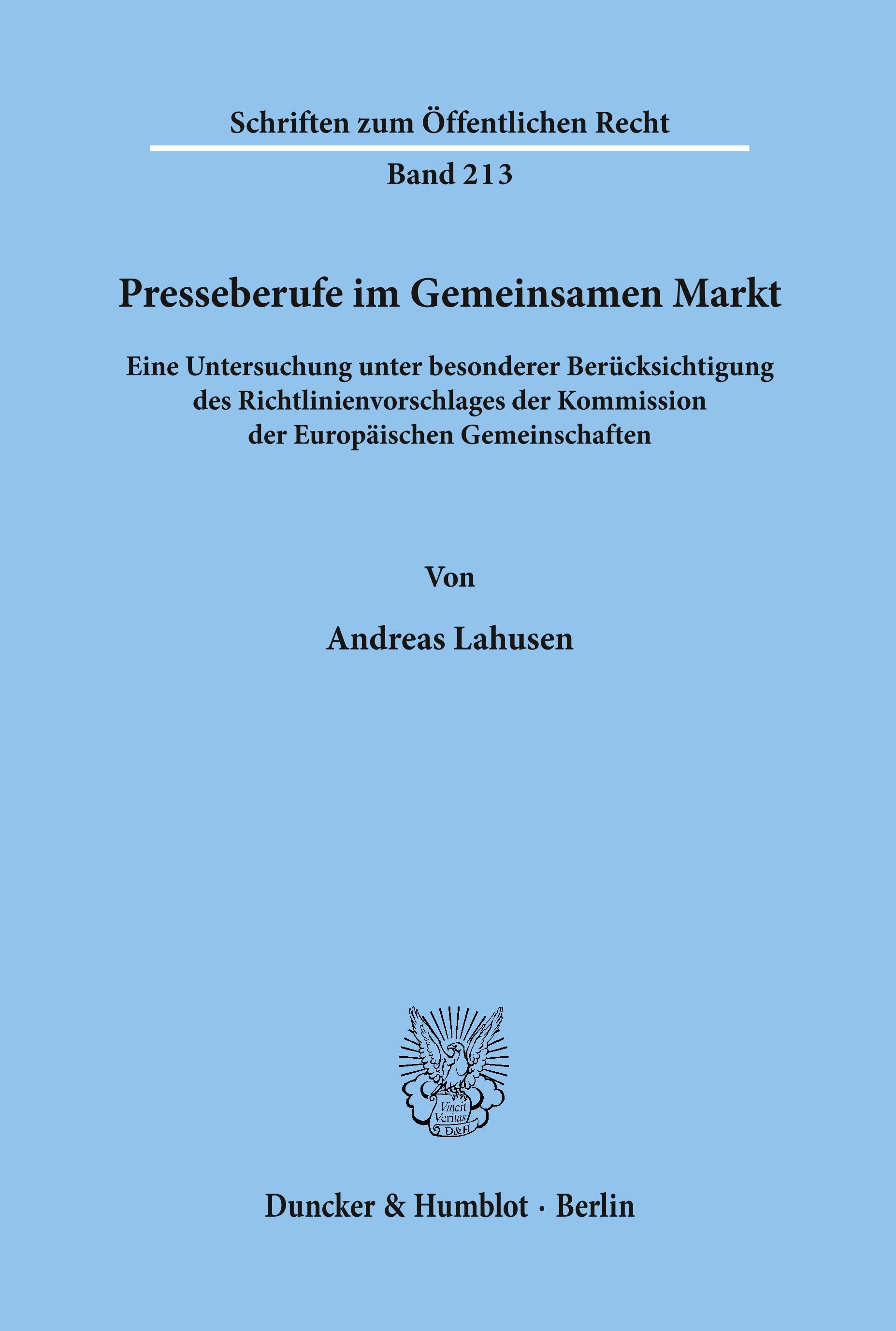 Presseberufe im Gemeinsamen Markt.