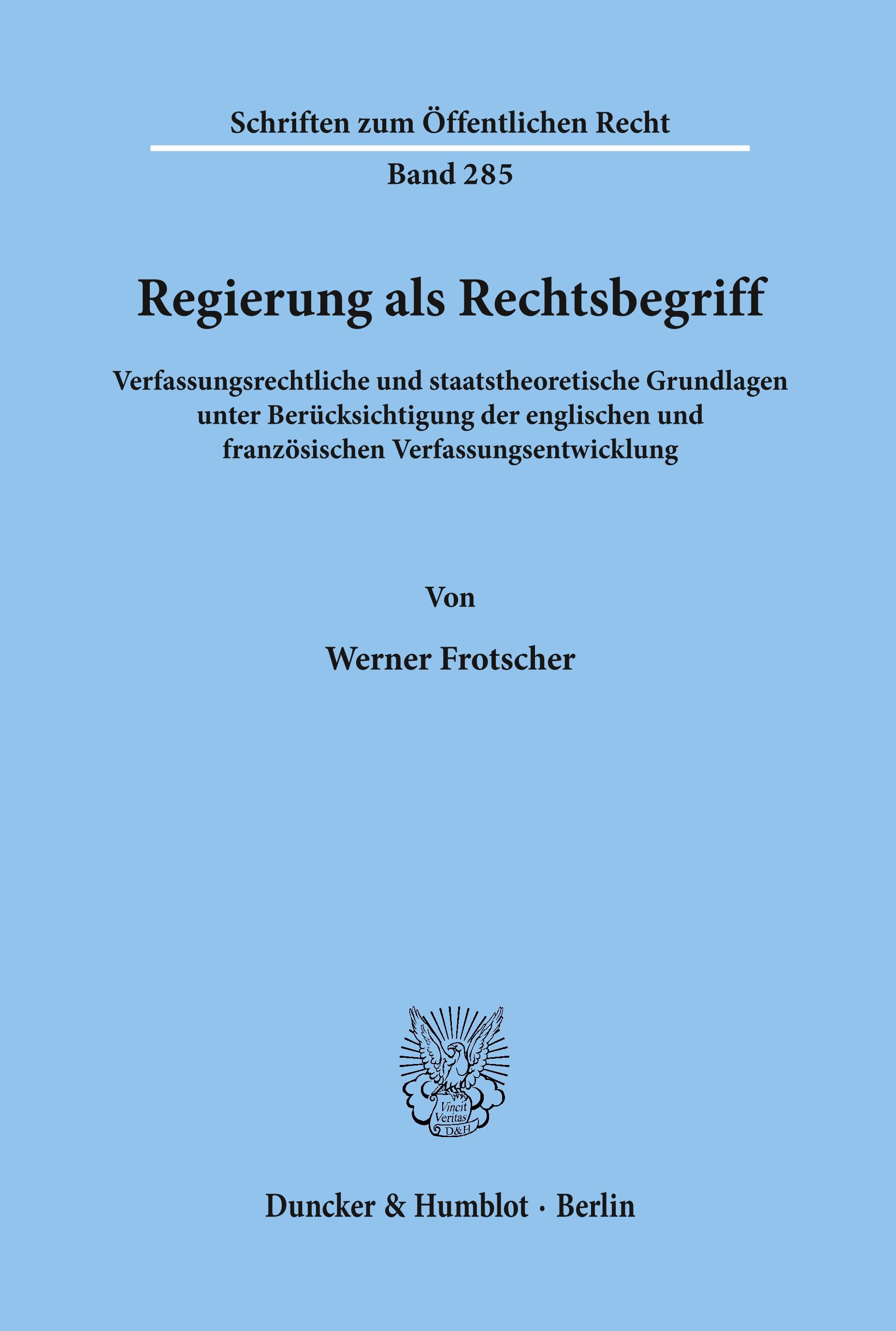 Regierung als Rechtsbegriff.