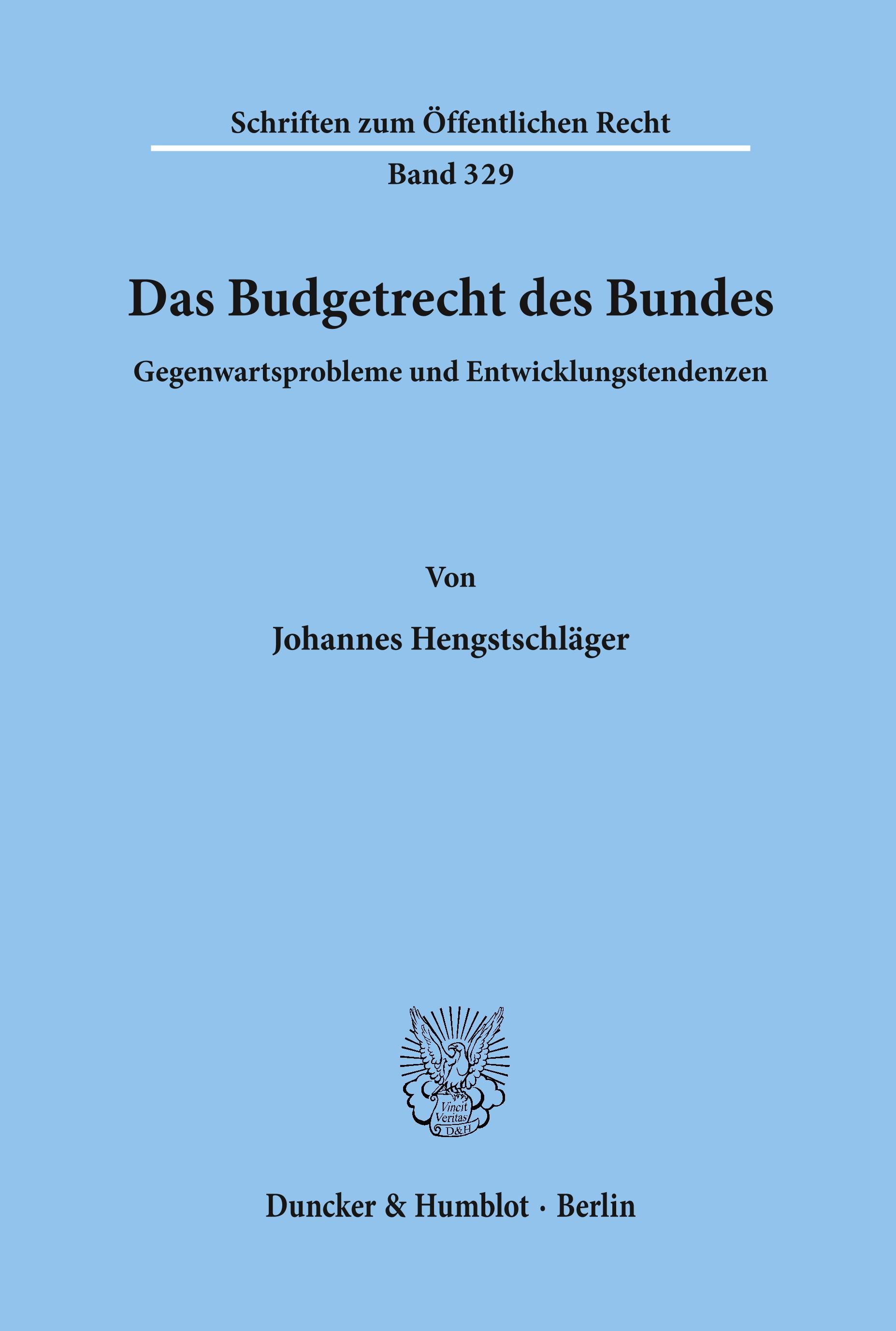 Das Budgetrecht des Bundes.