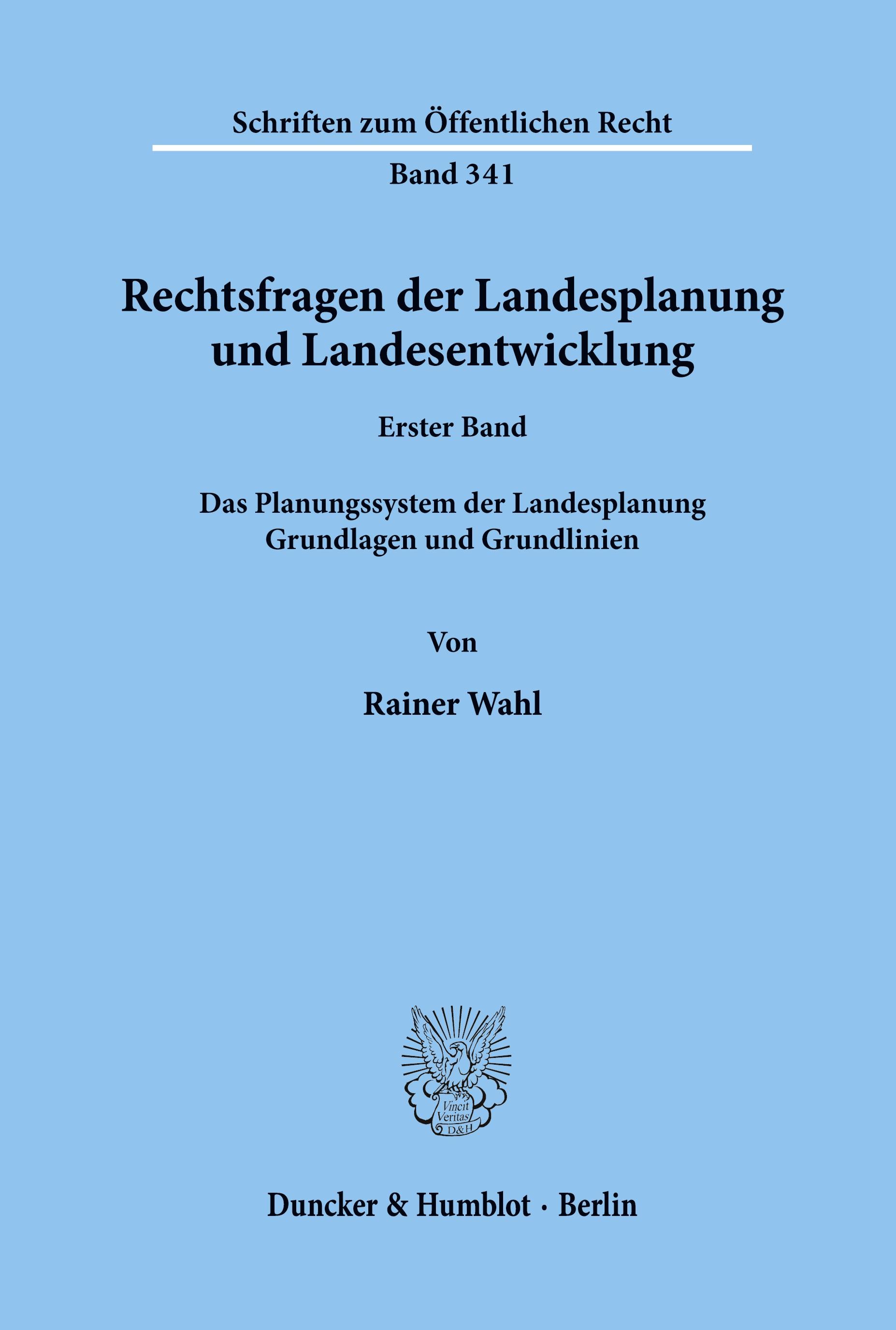 Rechtsfragen der Landesplanung und Landesentwicklung.