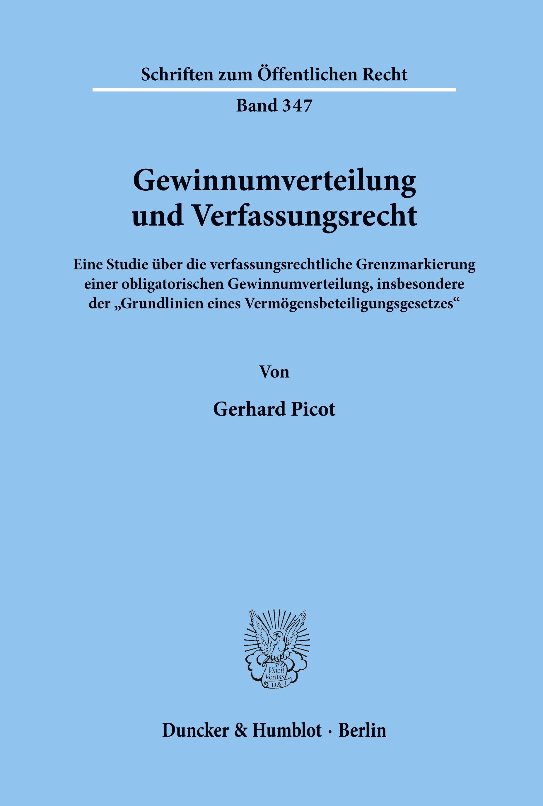 Gewinnumverteilung und Verfassungsrecht.