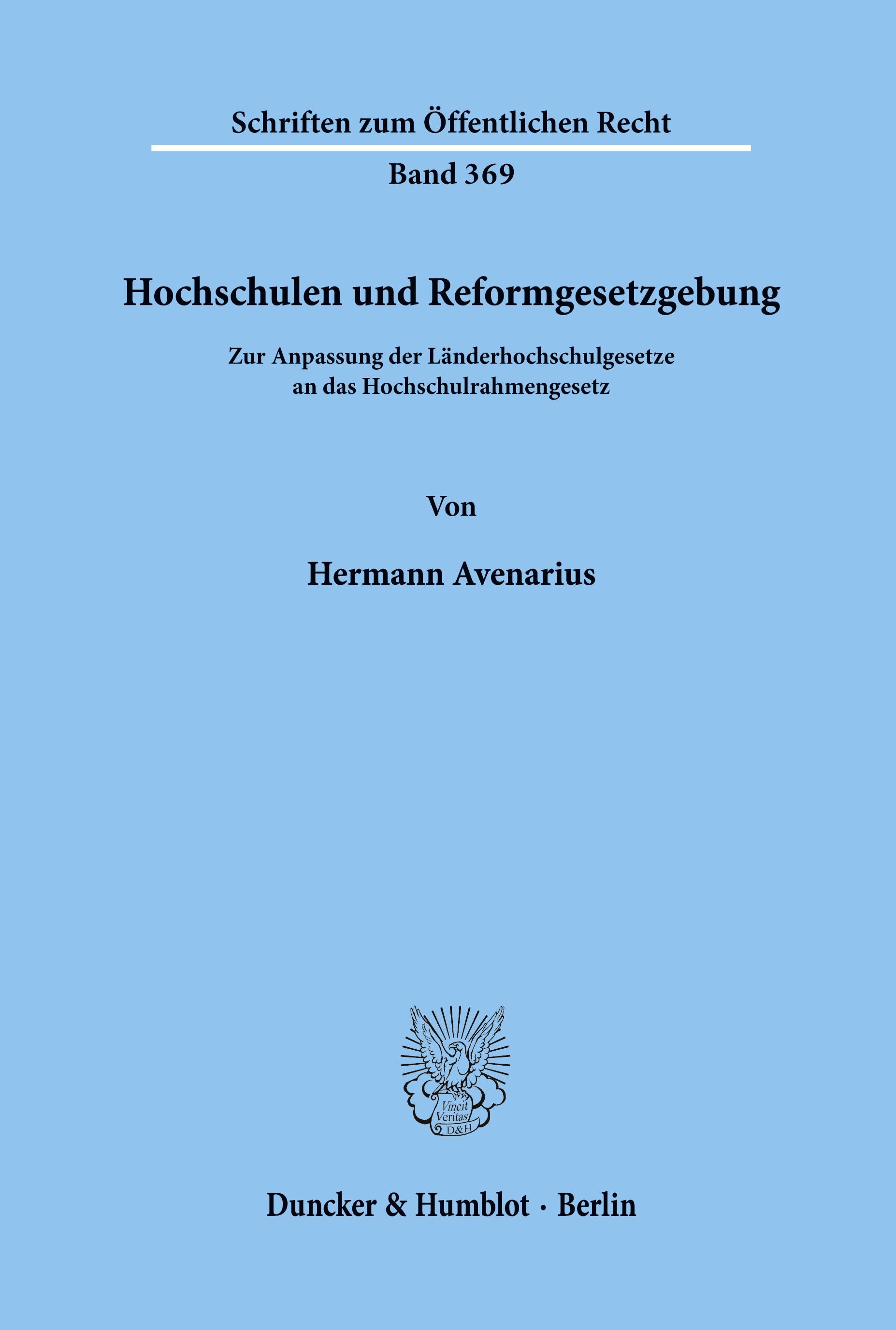 Hochschulen und Reformgesetzgebung.