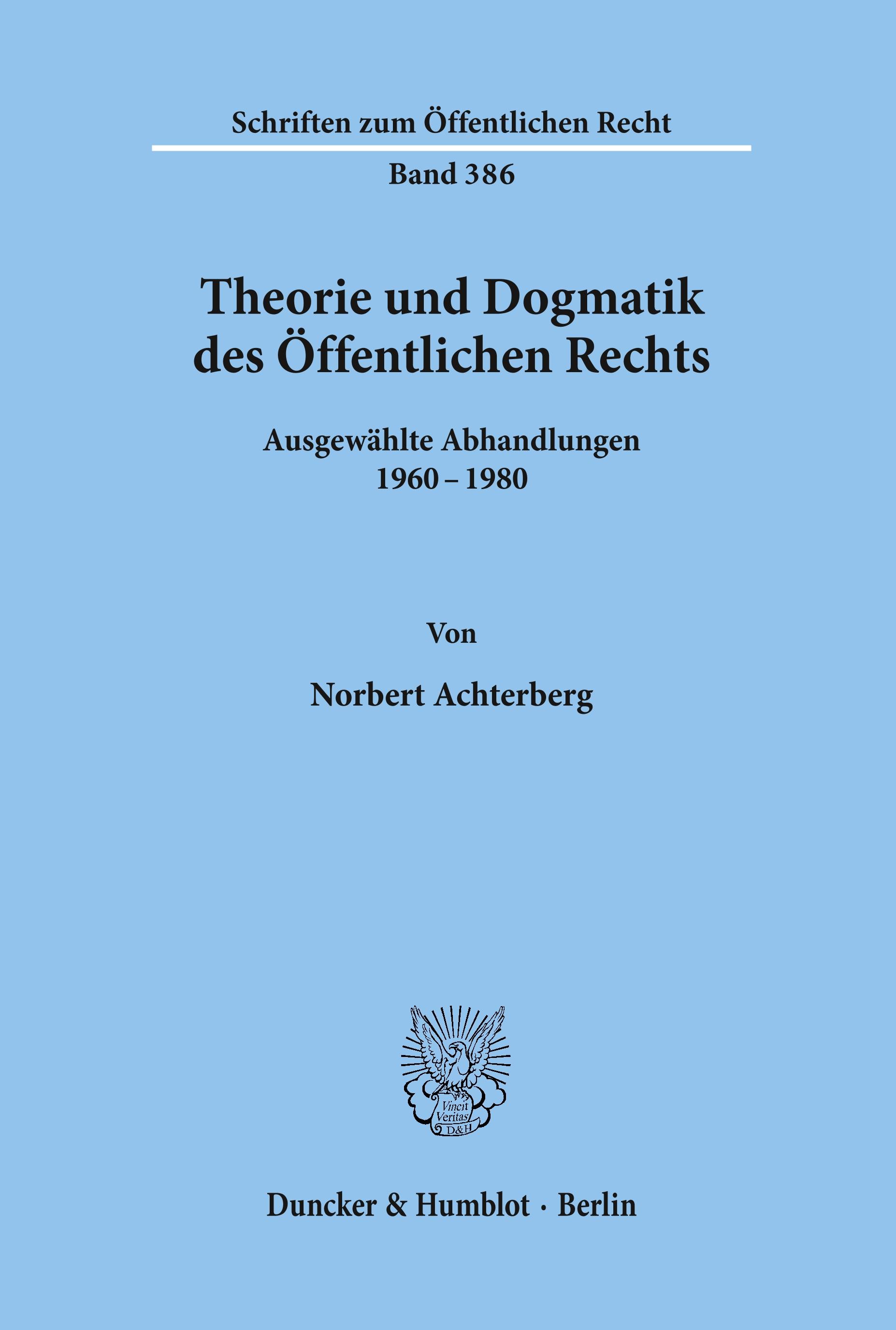 Theorie und Dogmatik des Öffentlichen Rechts.