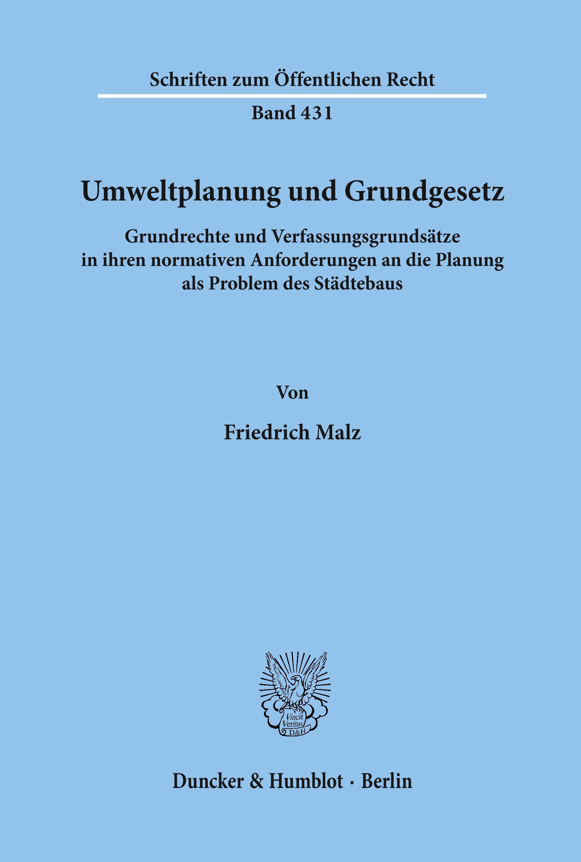 Umweltplanung und Grundgesetz.