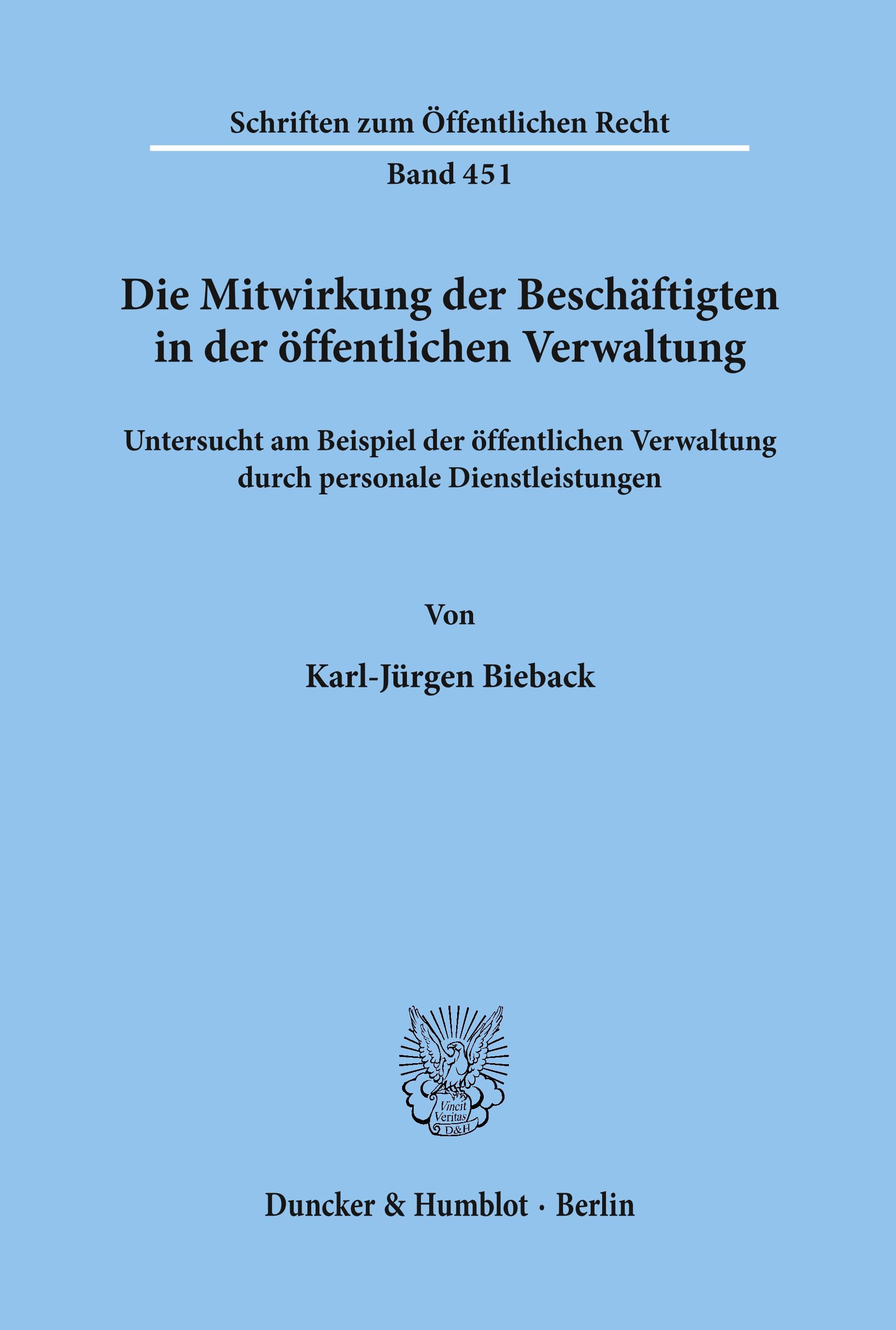 Die Mitwirkung der Beschäftigten in der öffentlichen Verwaltung,