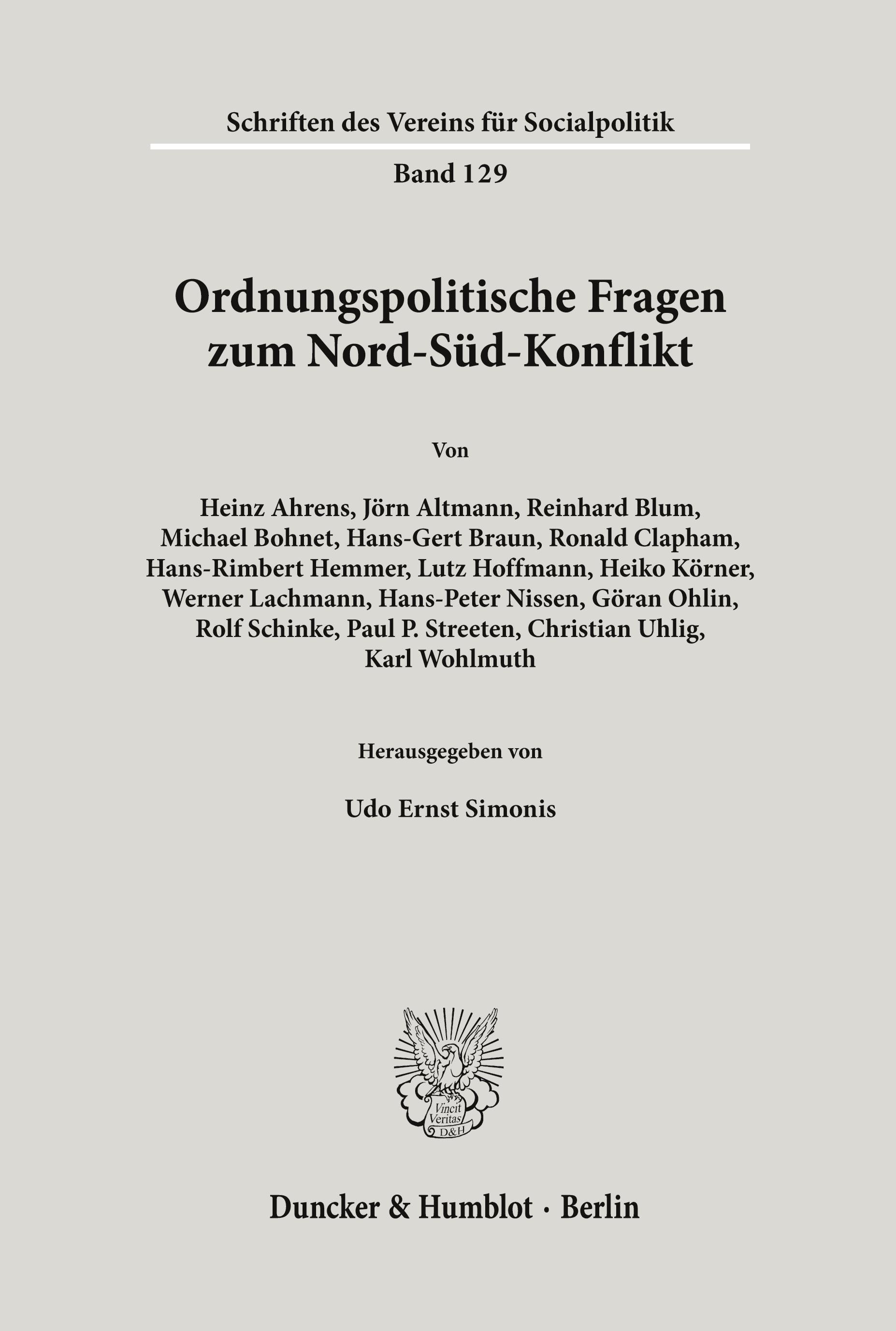 Ordnungspolitische Fragen zum Nord-Süd-Konflikt.