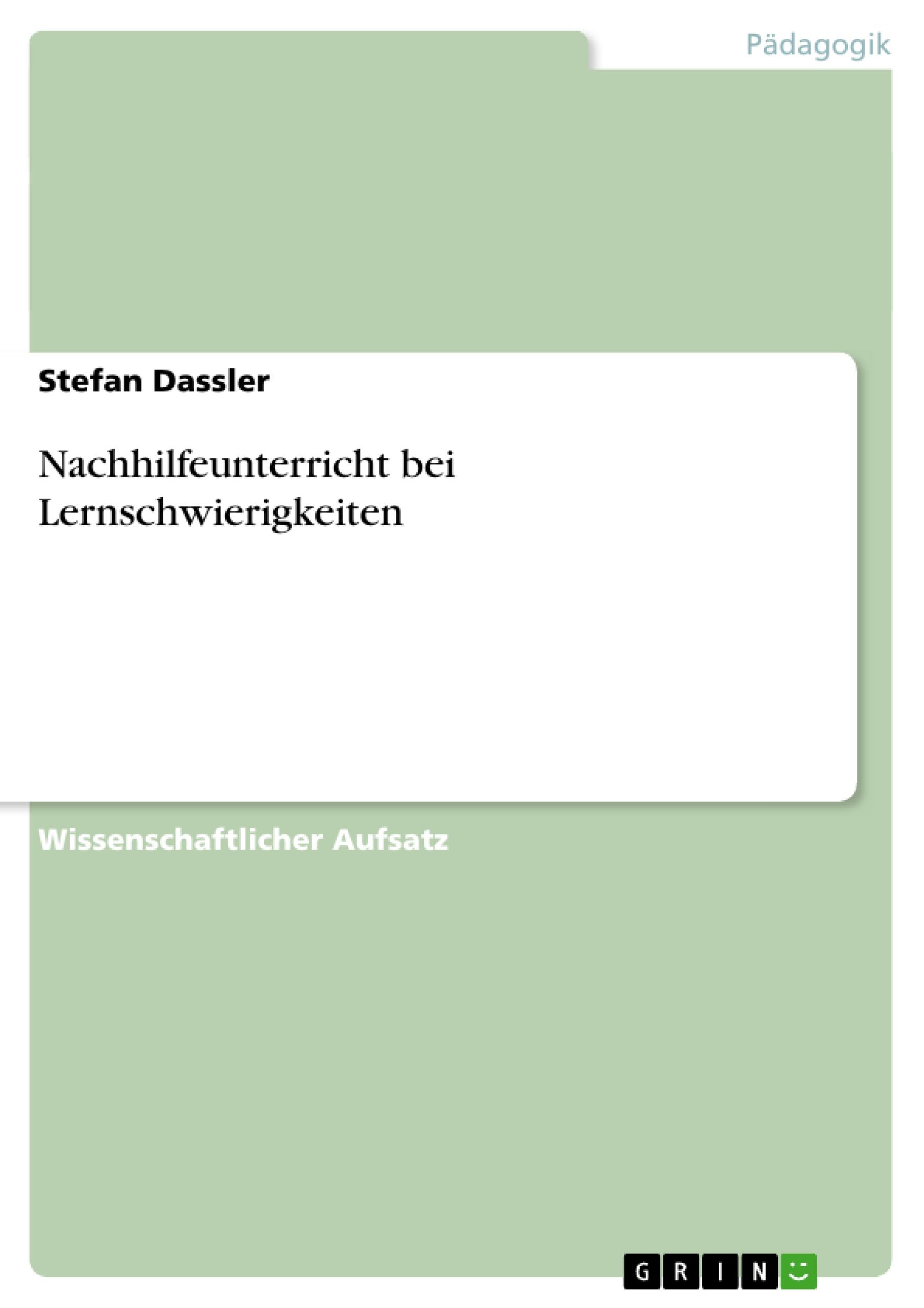 Nachhilfeunterricht bei Lernschwierigkeiten