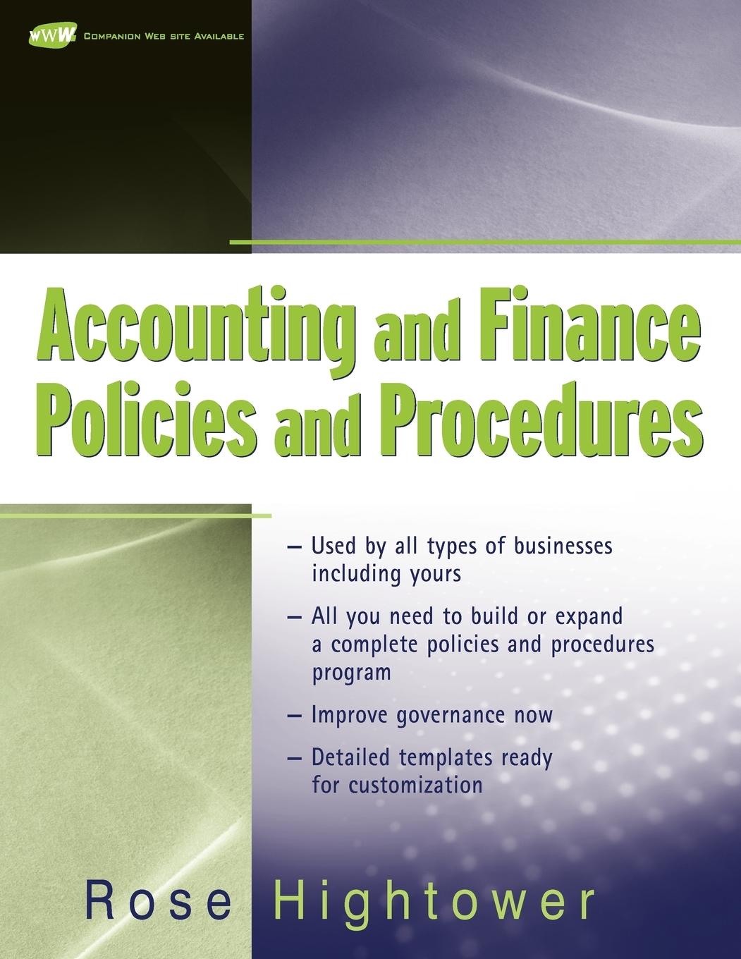 Accounting and Finance Policies and Procedures, (with Url)