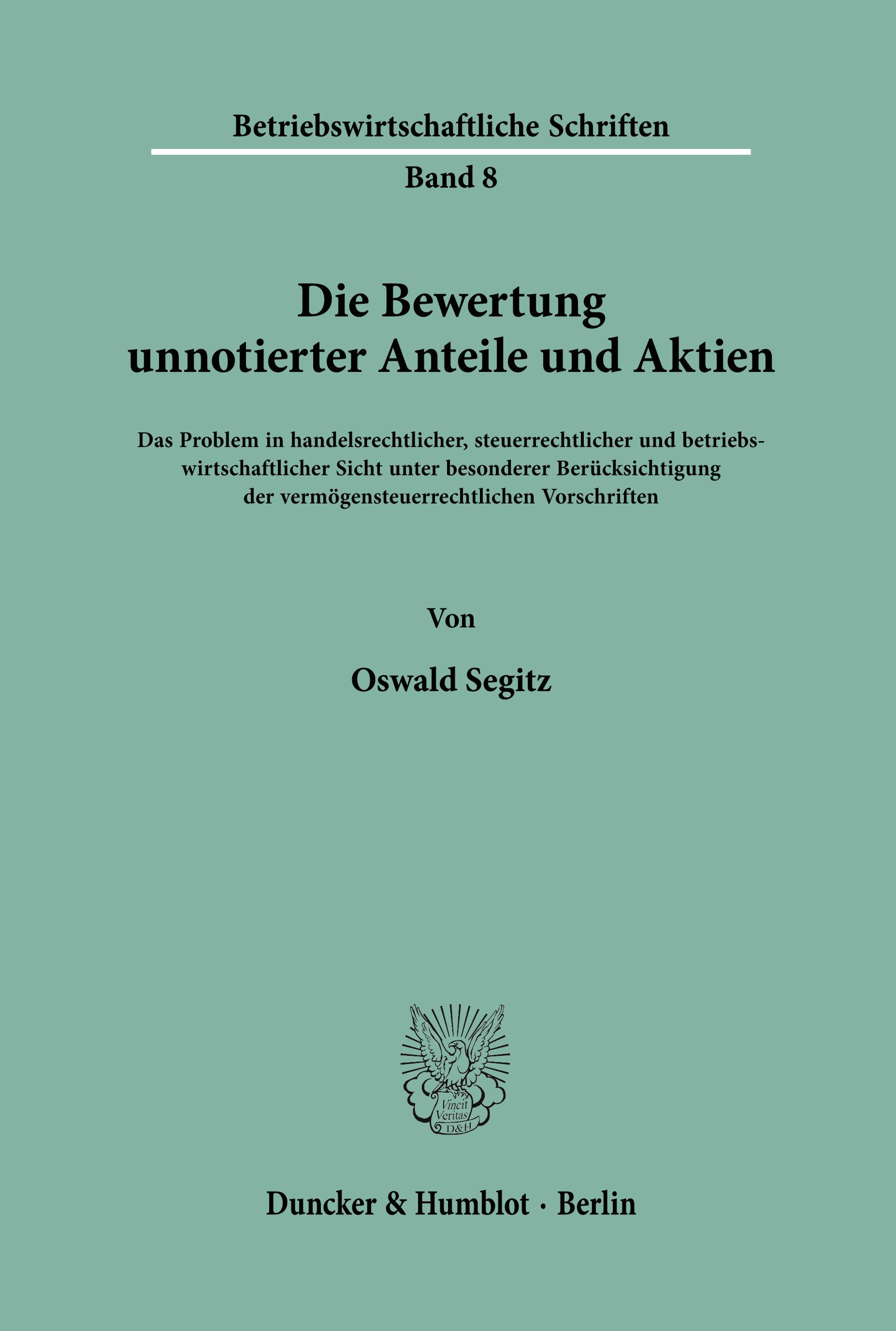 Die Bewertung unnotierter Anteile und Aktien.