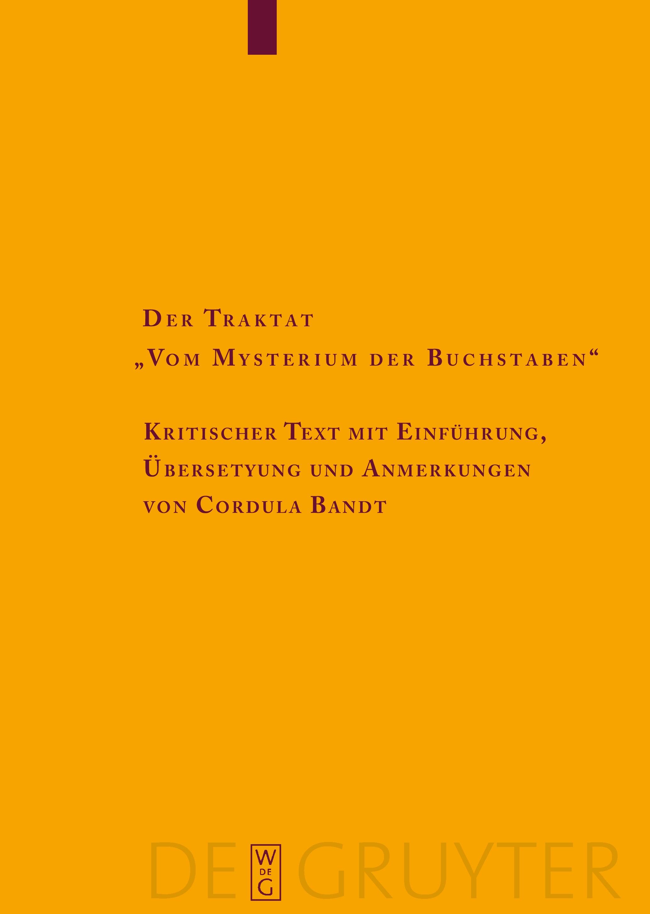 Der Traktat "Vom Mysterium der Buchstaben"