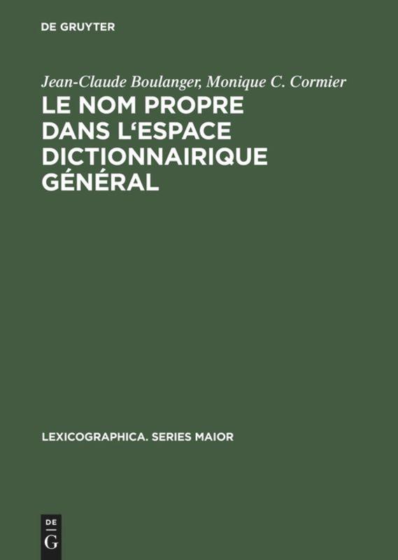 Le nom propre dans l'espace dictionnairique général