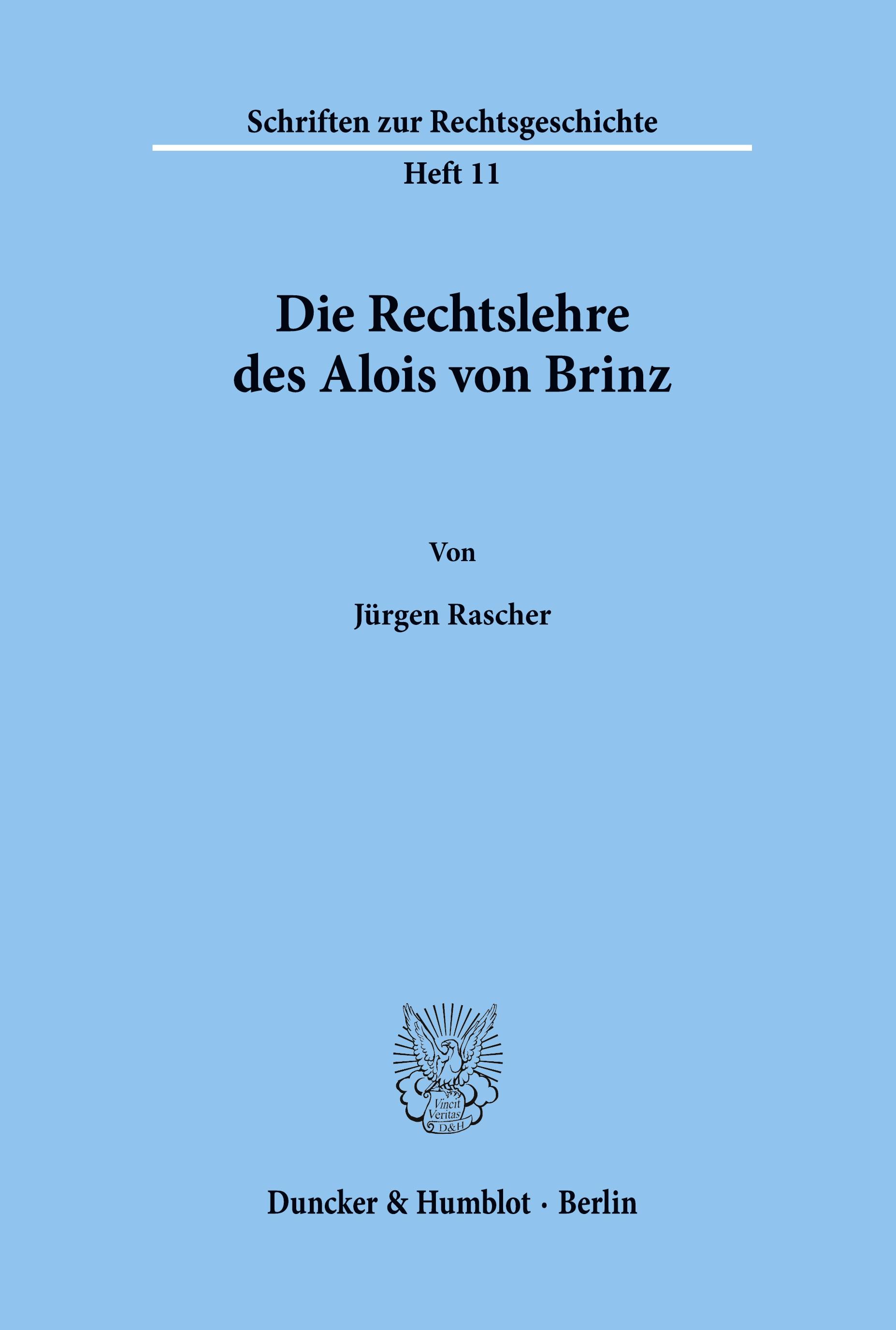 Die Rechtslehre des Alois von Brinz.