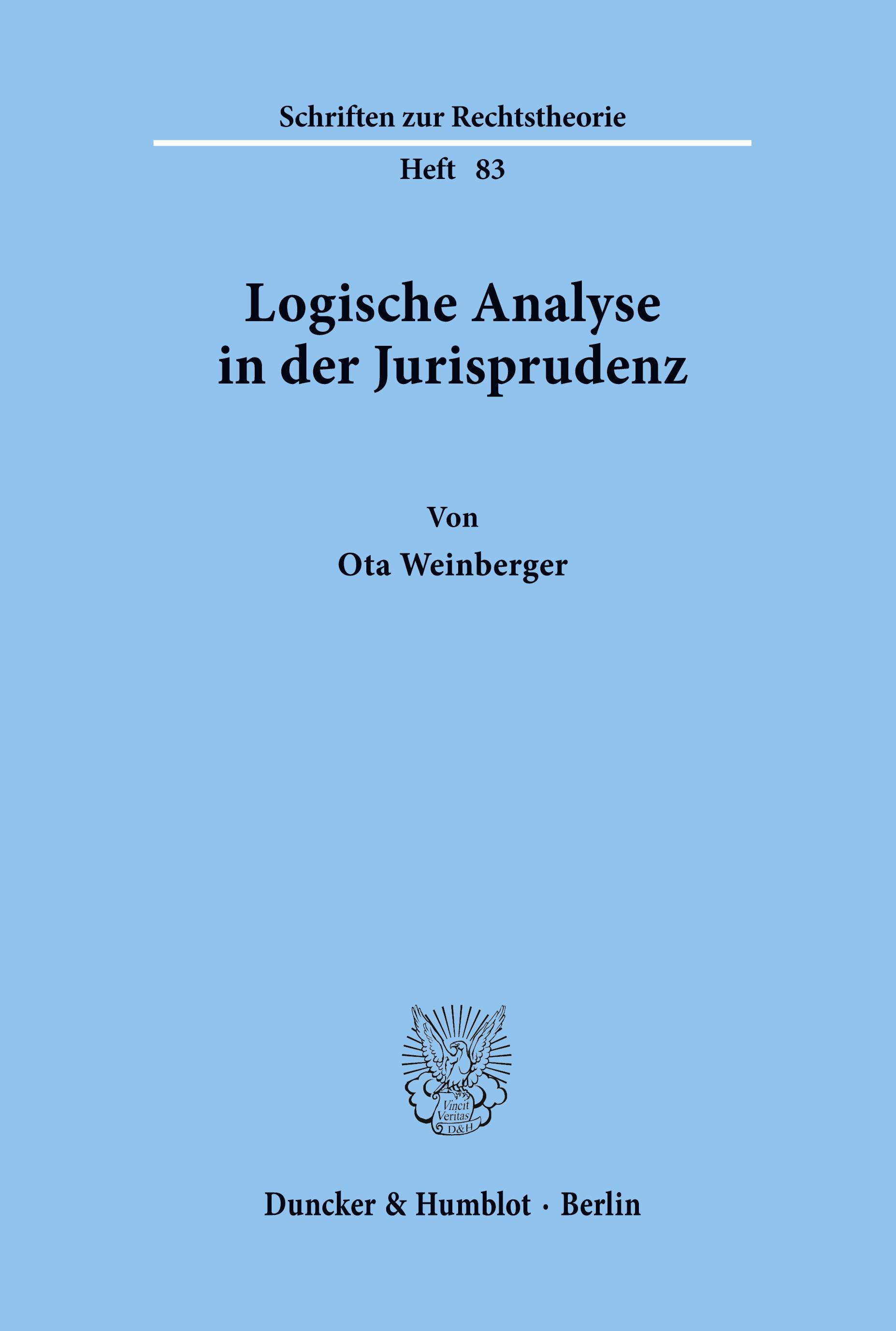 Logische Analyse in der Jurisprudenz.