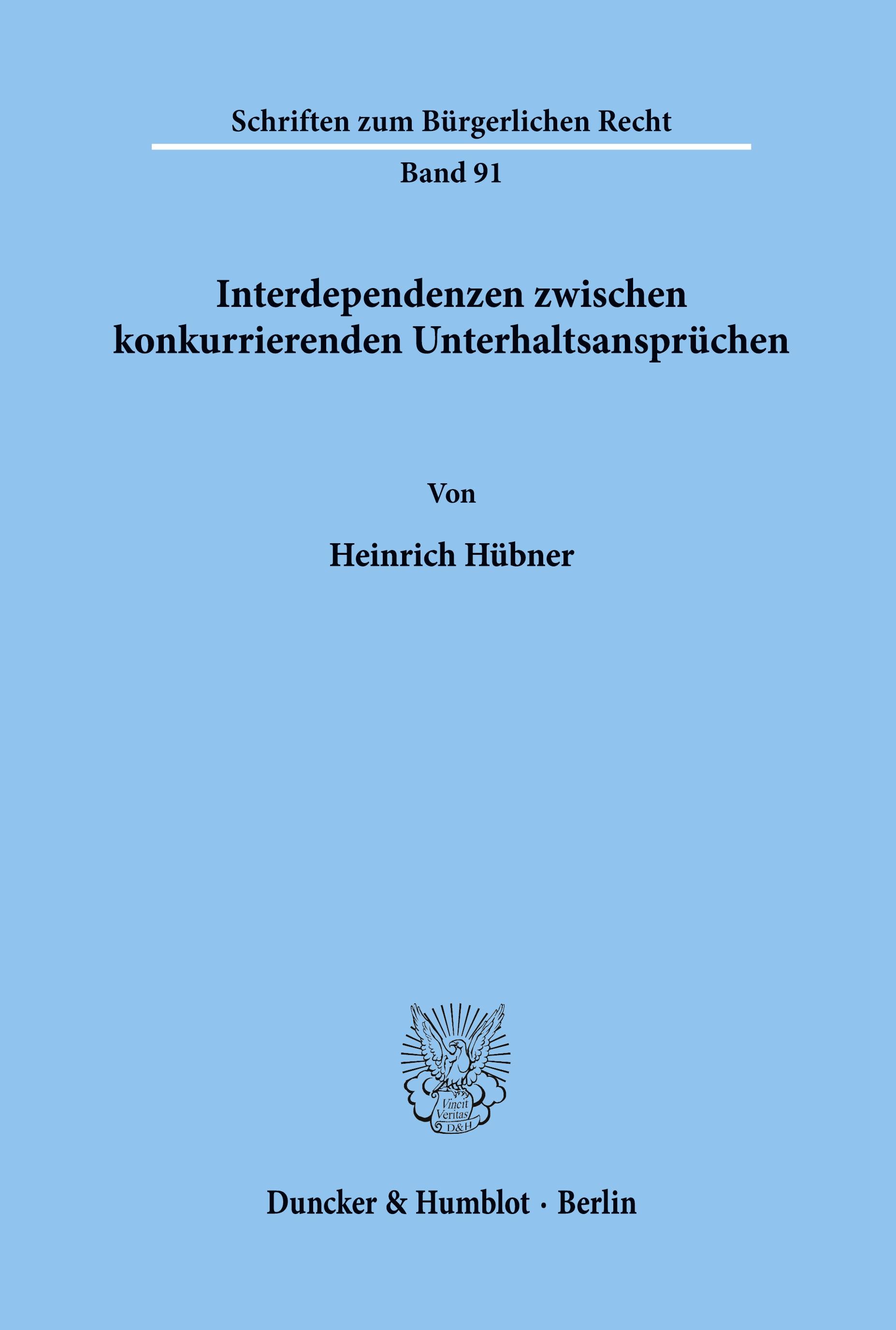 Interdependenzen zwischen konkurrierenden Unterhaltsansprüchen.