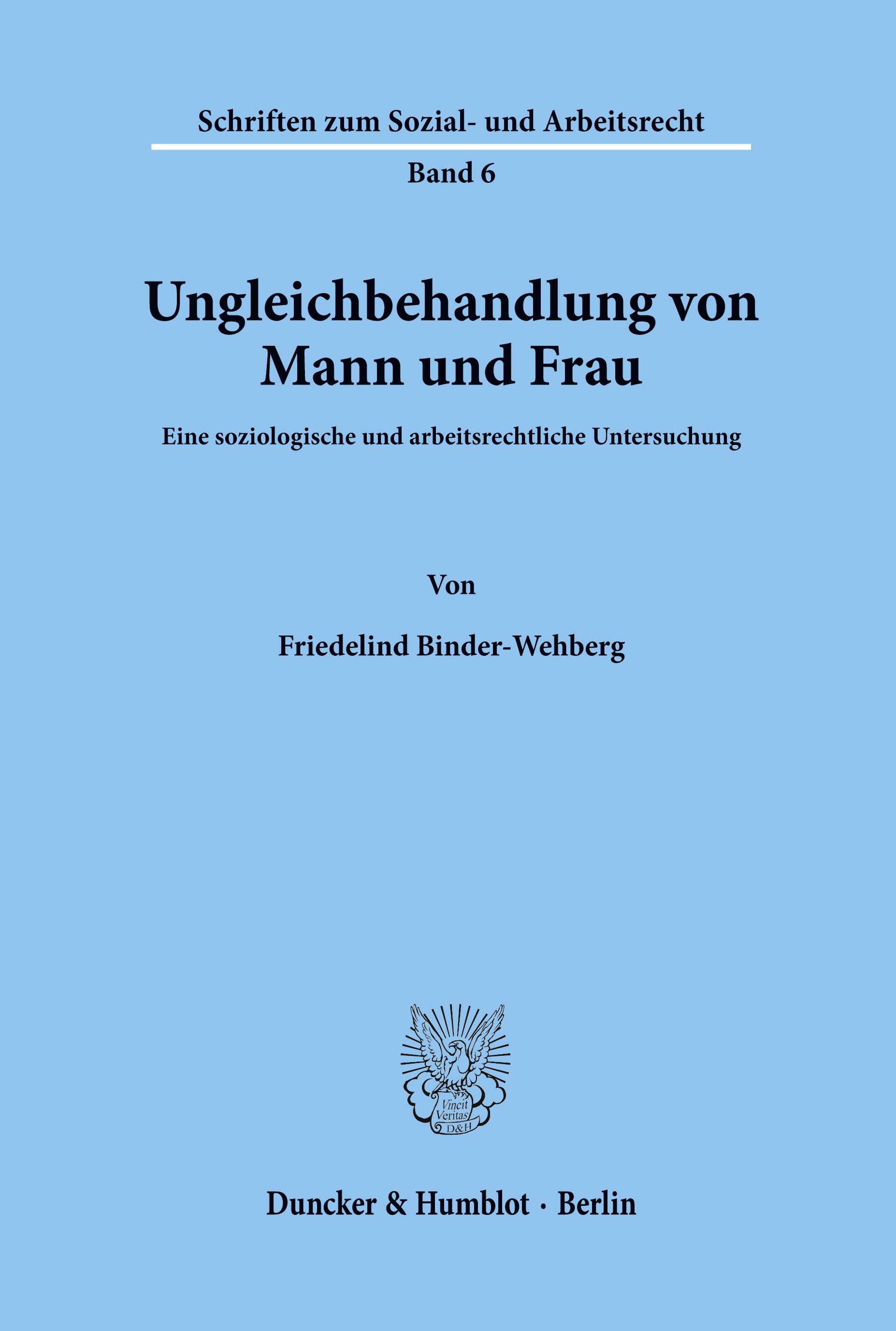 Ungleichbehandlung von Mann und Frau.