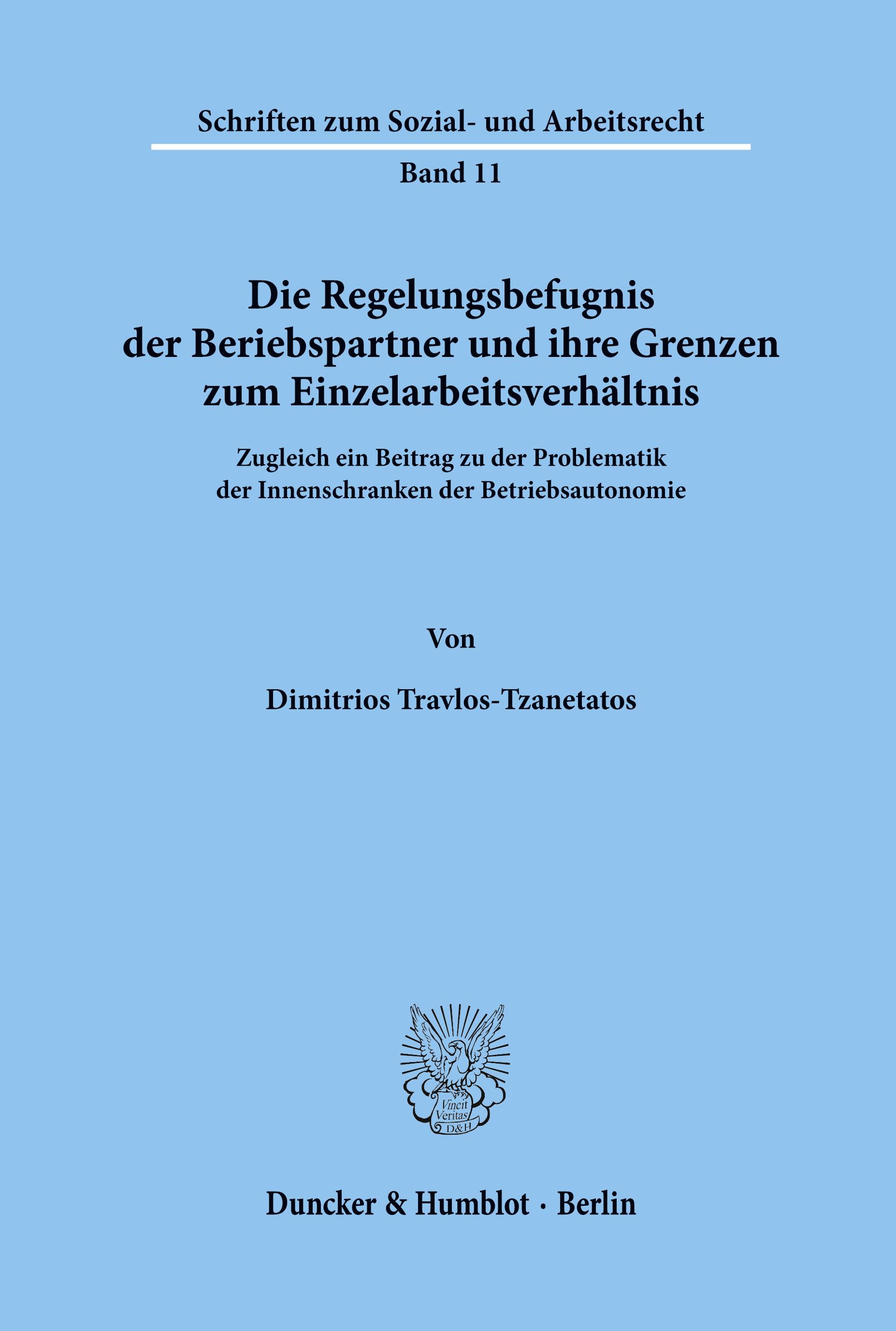 Die Regelungsbefugnis der Beriebspartner und ihre Grenzen zum Einzelarbeitsverhältnis.