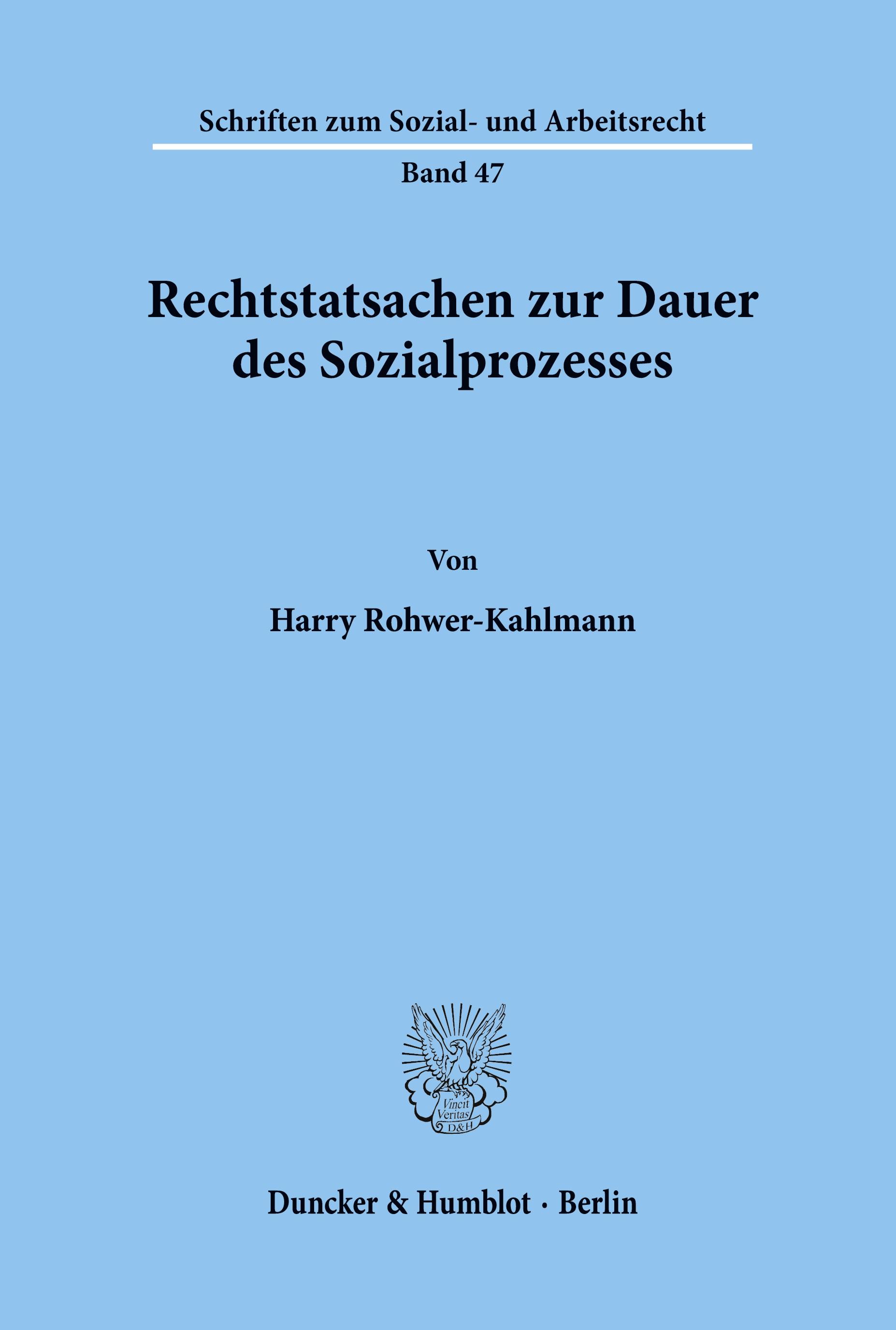 Rechtstatsachen zur Dauer des Sozialprozesses.