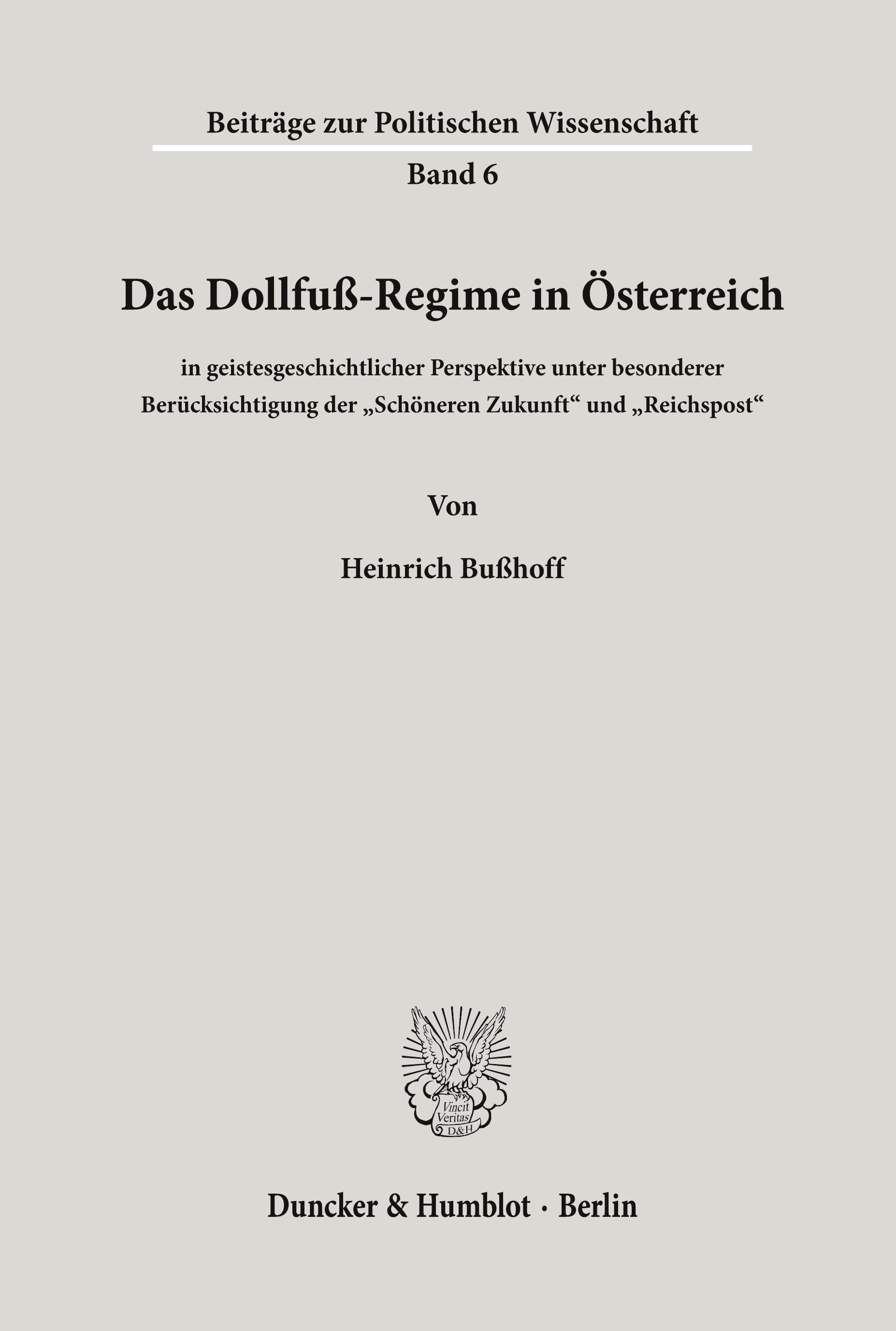 Das Dollfuß-Regime in Österreich