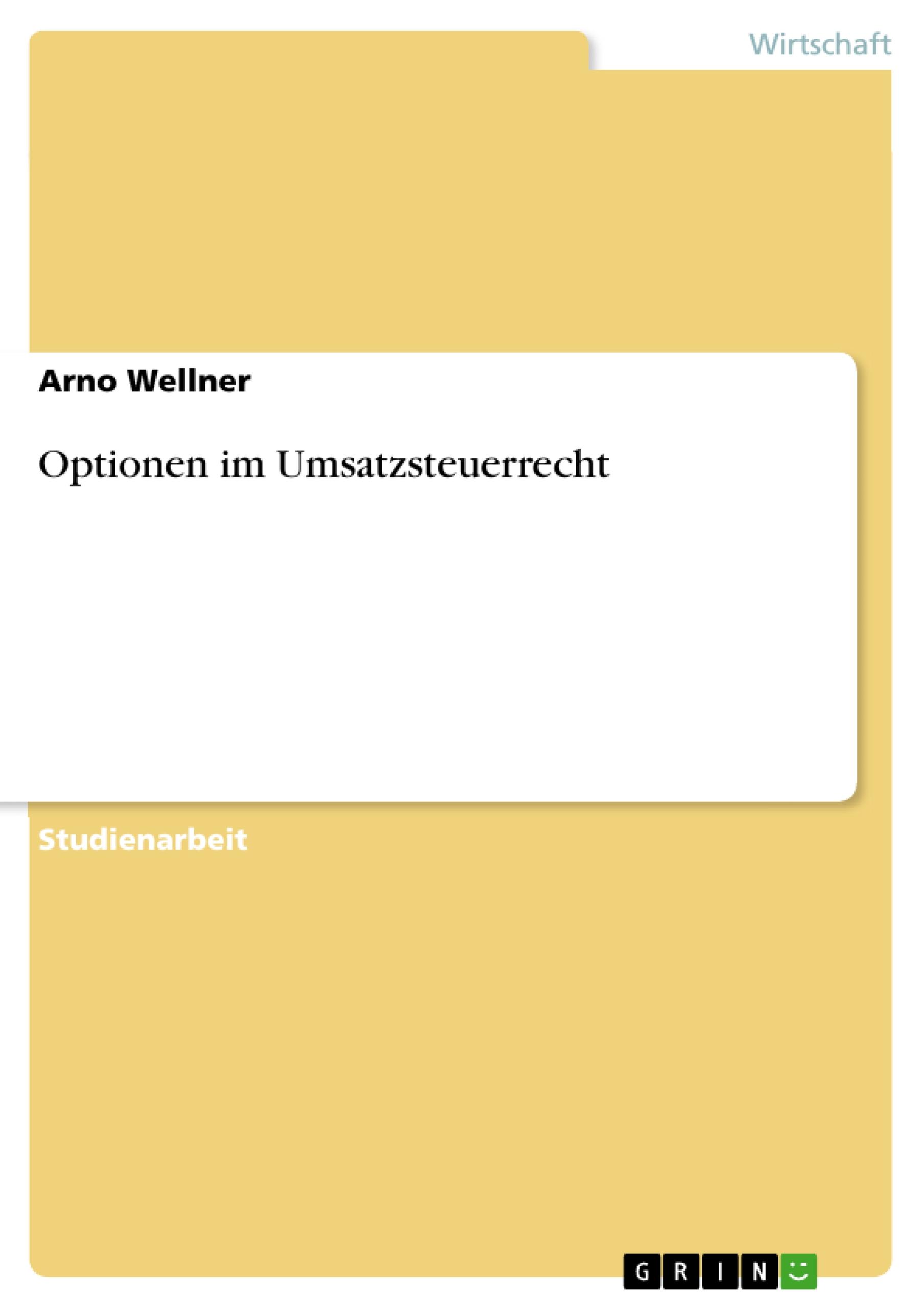 Optionen im Umsatzsteuerrecht