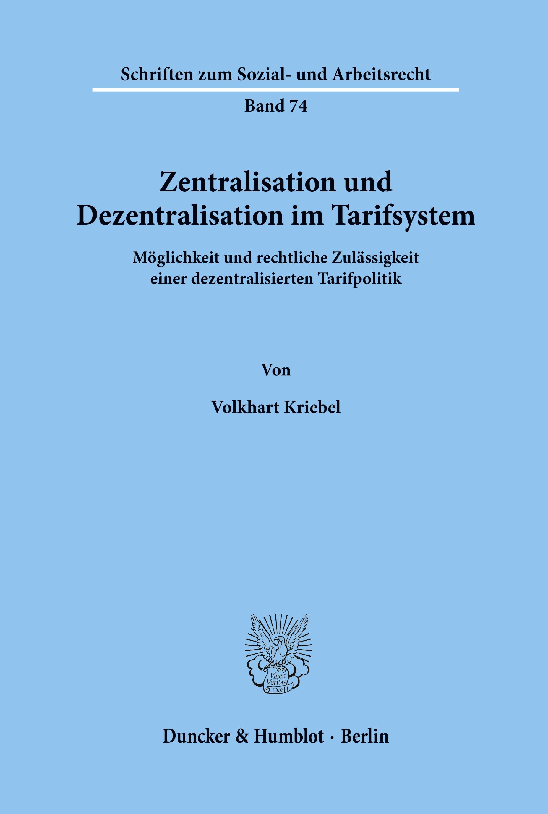 Zentralisation und Dezentralisation im Tarifsystem.