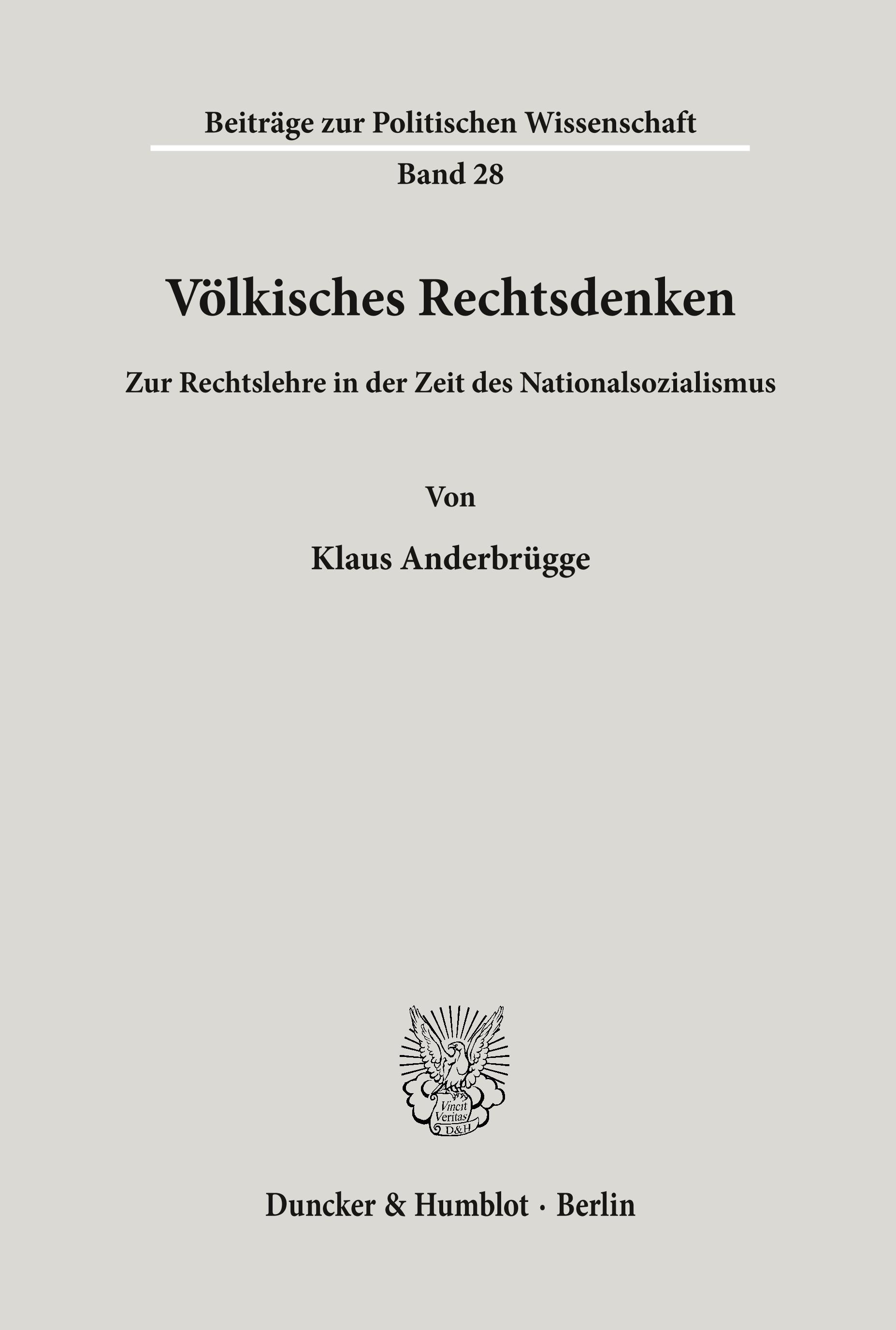 Völkisches Rechtsdenken.