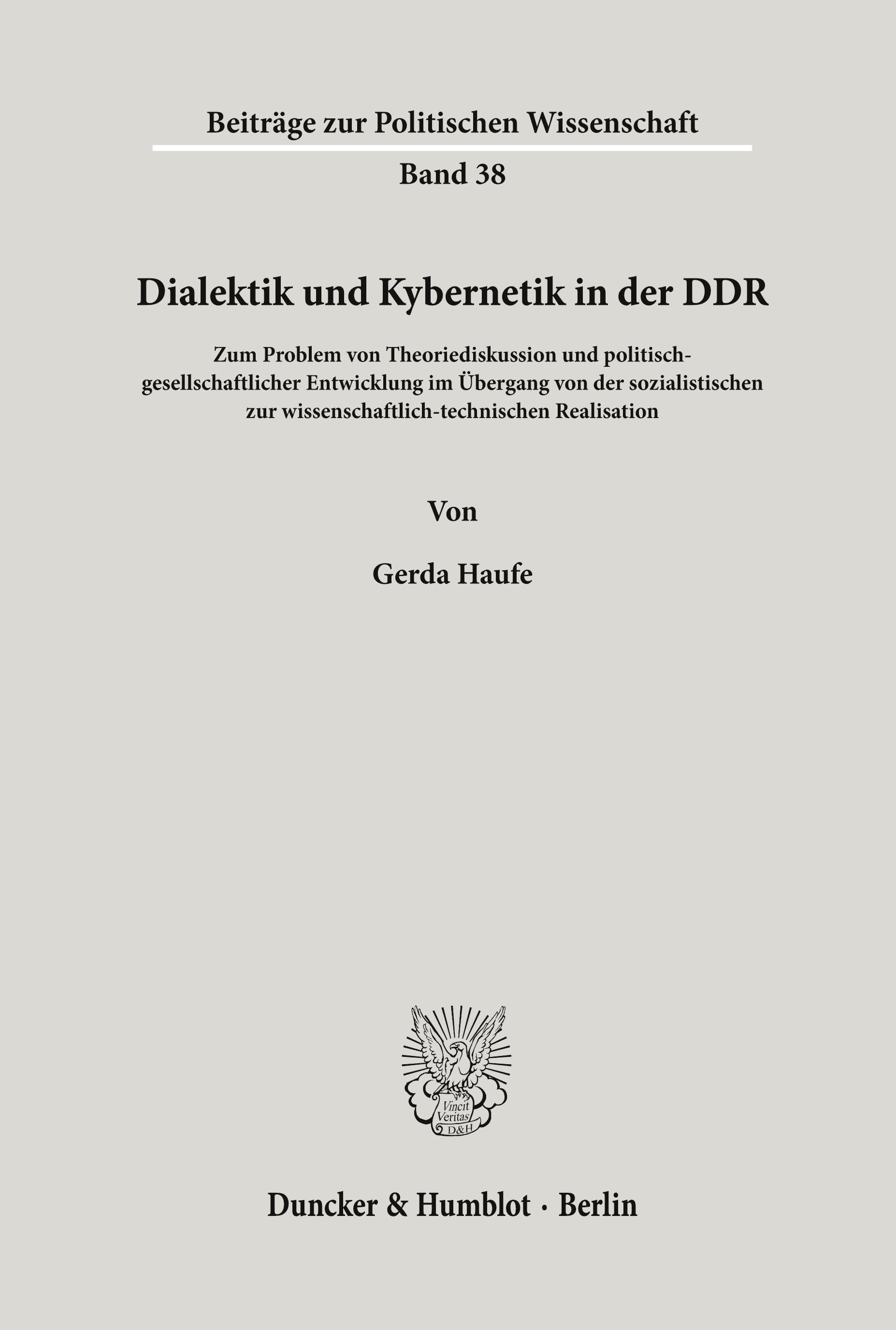 Dialektik und Kybernetik in der DDR.