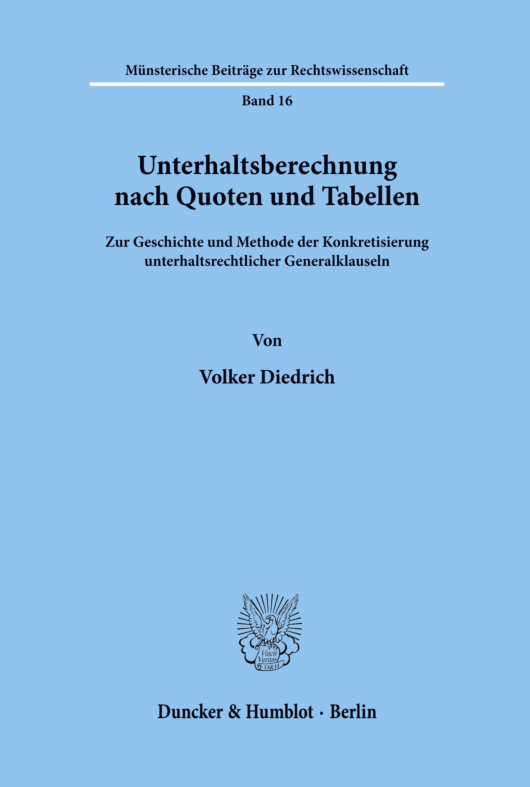 Unterhaltsberechnung nach Quoten und Tabellen.