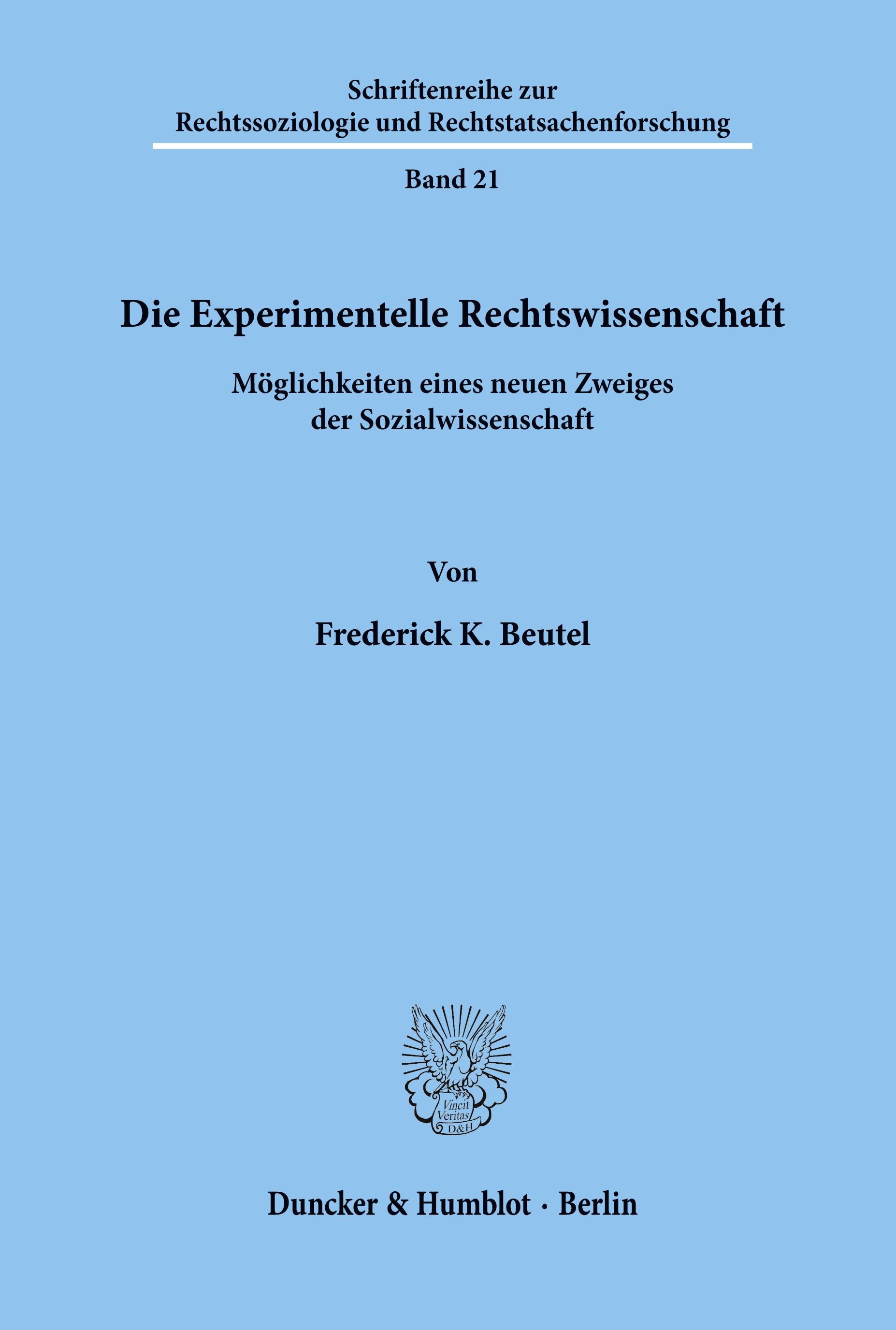 Die Experimentelle Rechtswissenschaft.